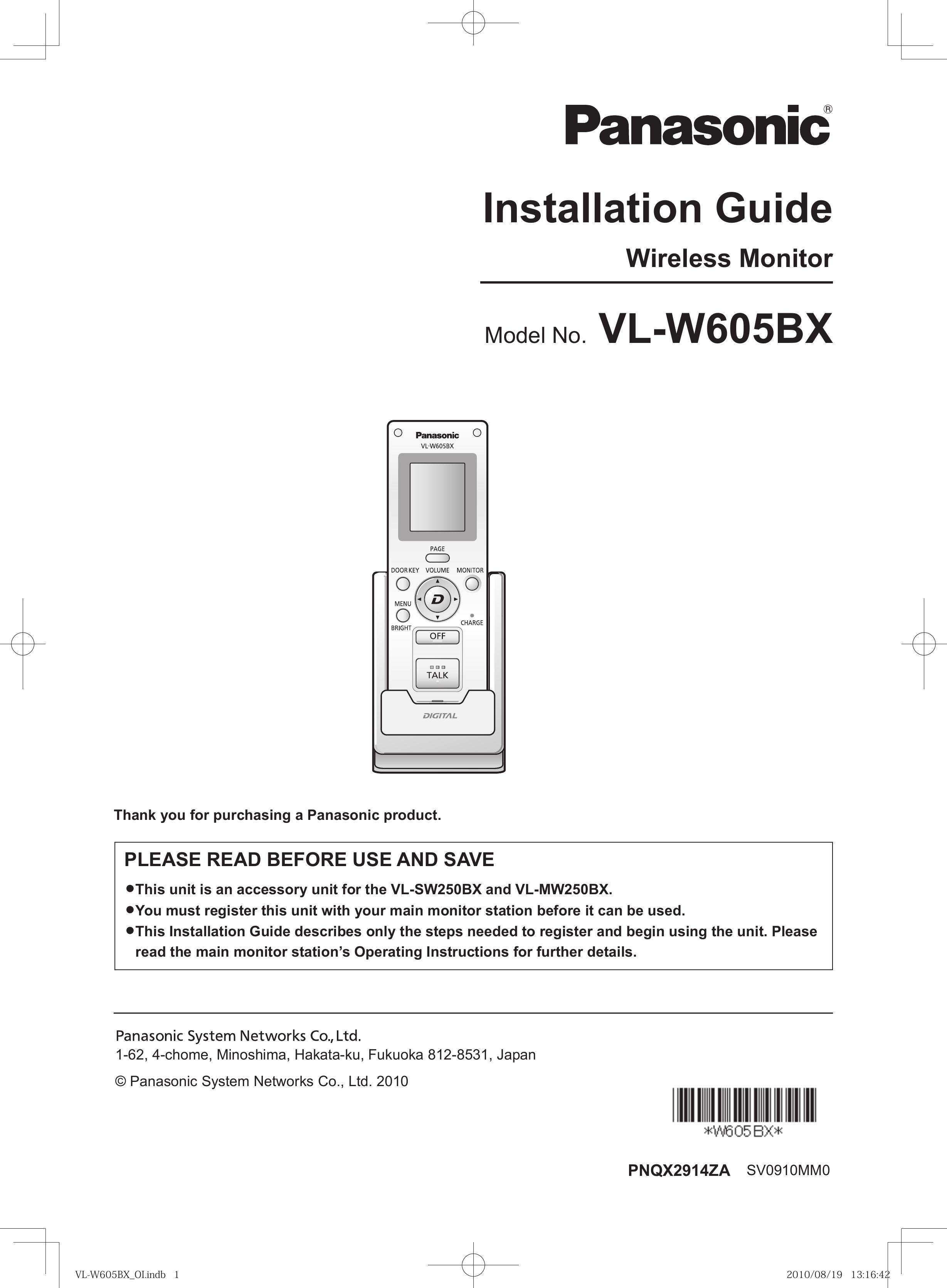 Panasonic VL-W605BX Marine Instruments User Manual