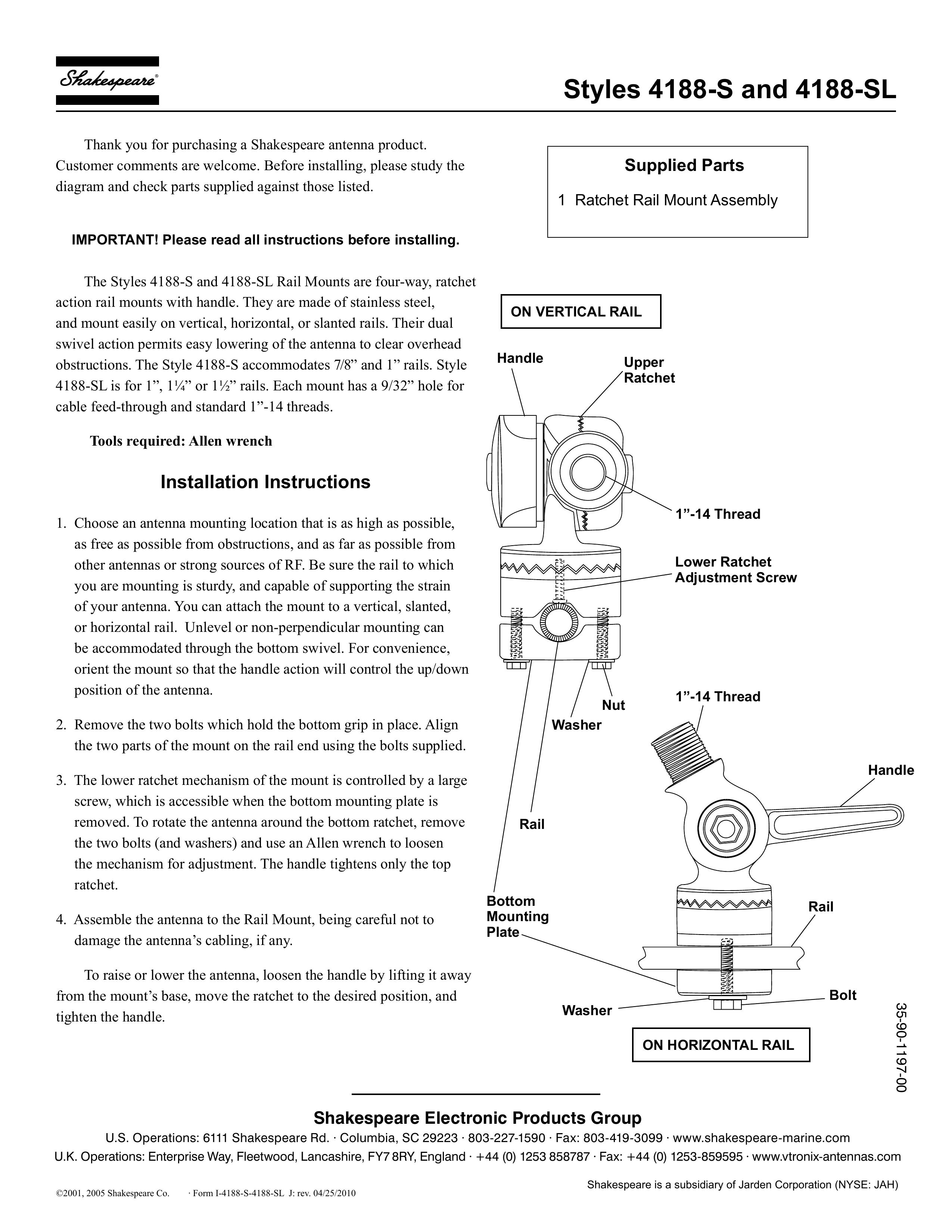 Shakespeare Electronic 4188-SL Marine Instruments User Manual