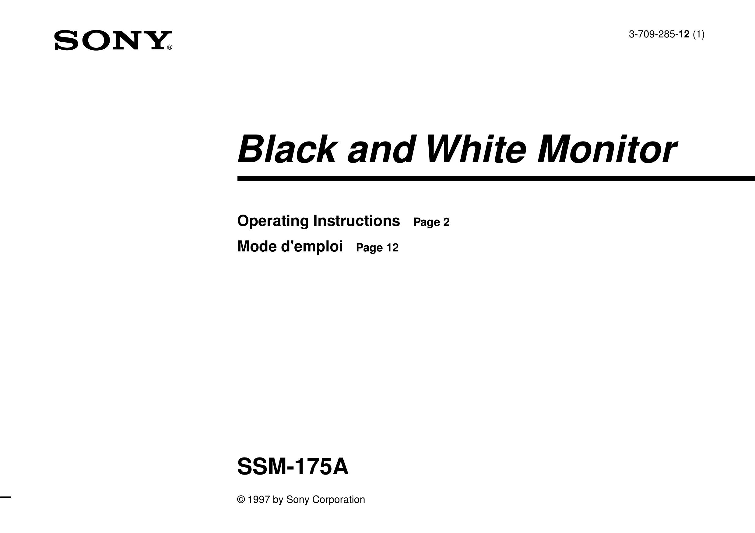 Sony SSM-175A Marine Instruments User Manual