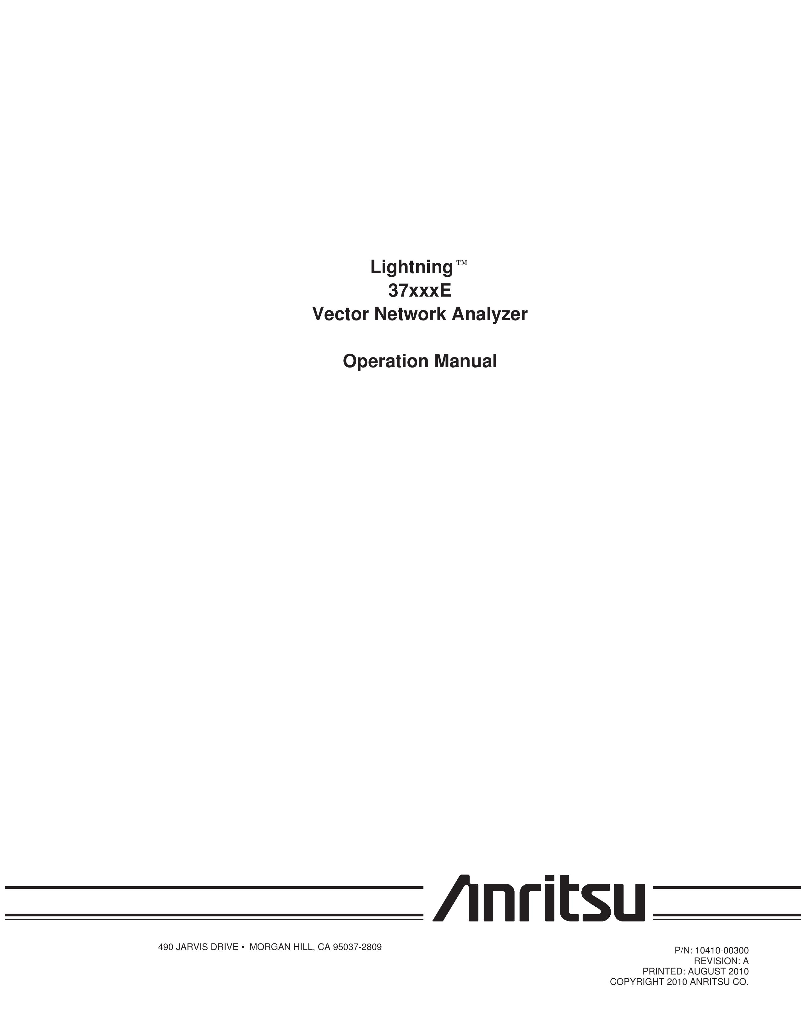Anritsu 37xxxE Marine Lighting User Manual