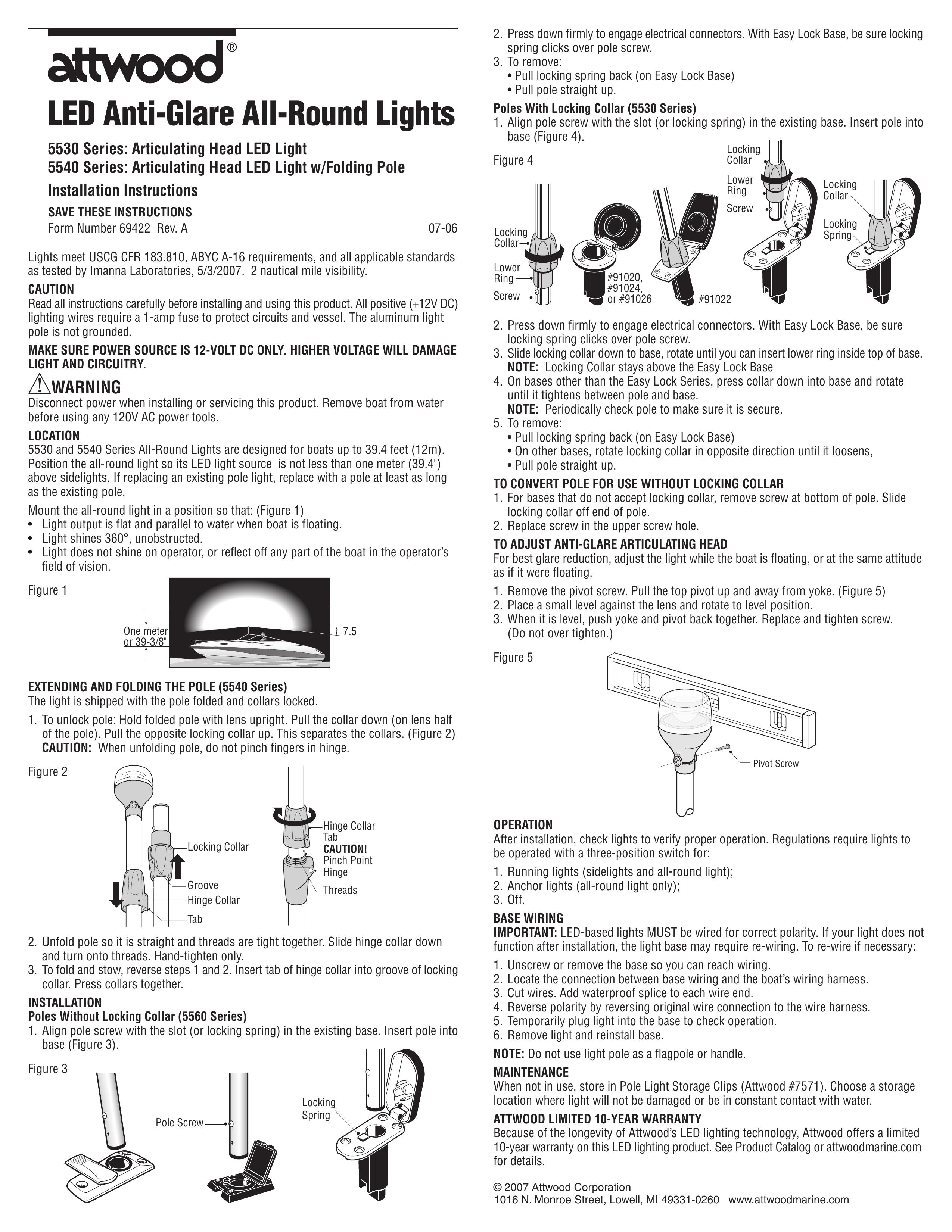 Attwood 5530 Series Marine Lighting User Manual