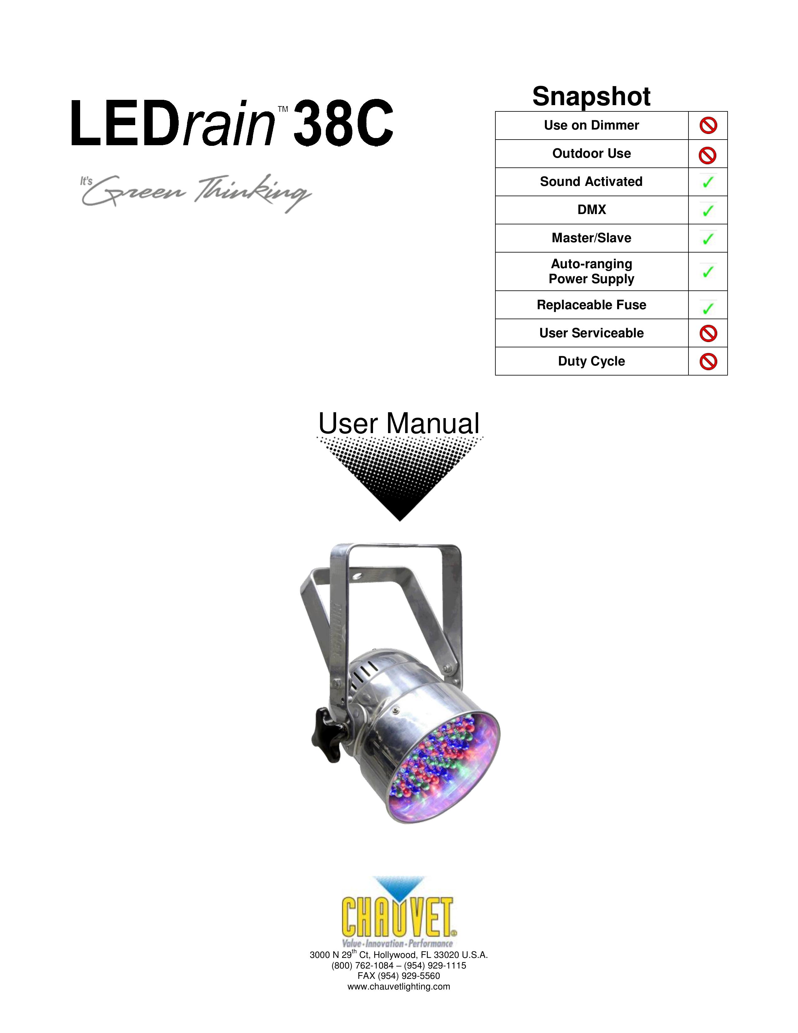 Chauvet LEDrain 38c Marine Lighting User Manual