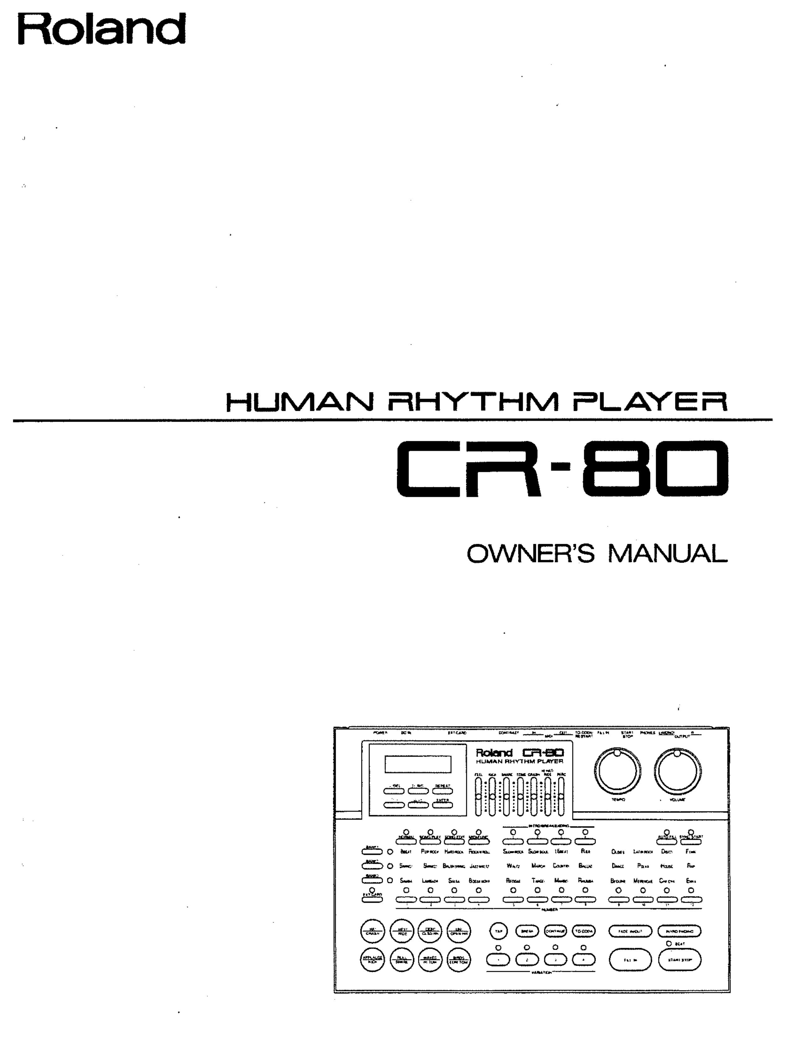 Roland cr-80 Marine Lighting User Manual