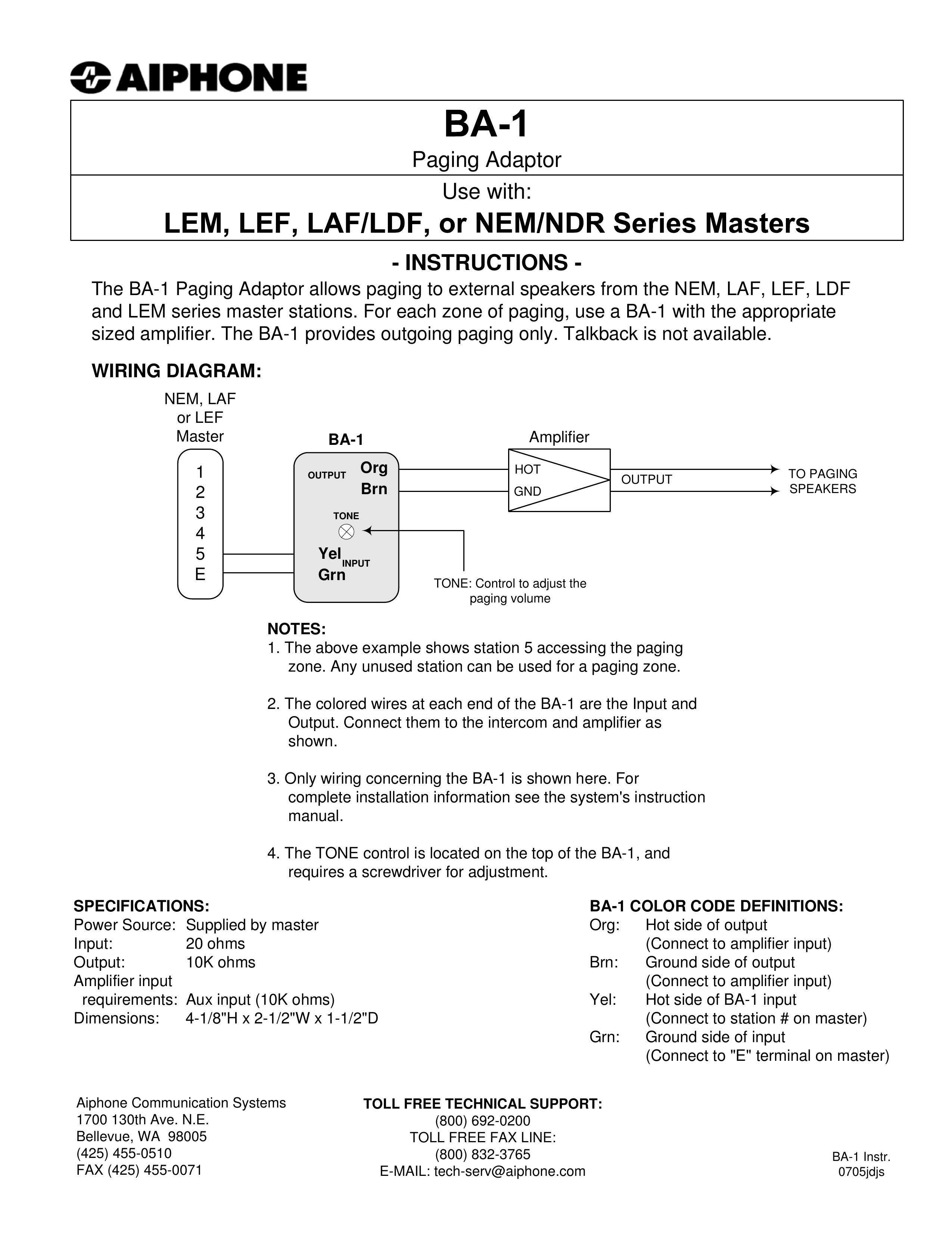 Aiphone NEM/NDR Marine RADAR User Manual