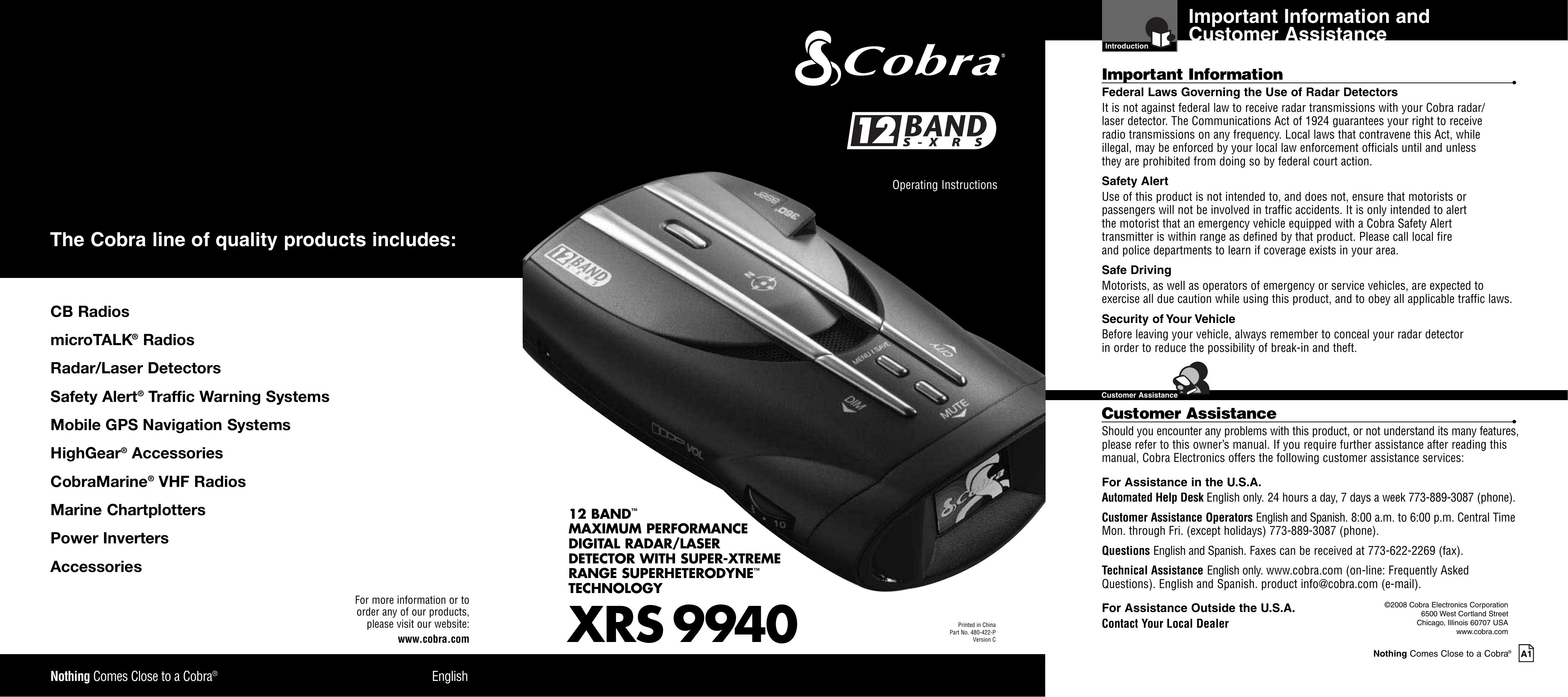 Cobra Electronics XRS 9940 Marine RADAR User Manual