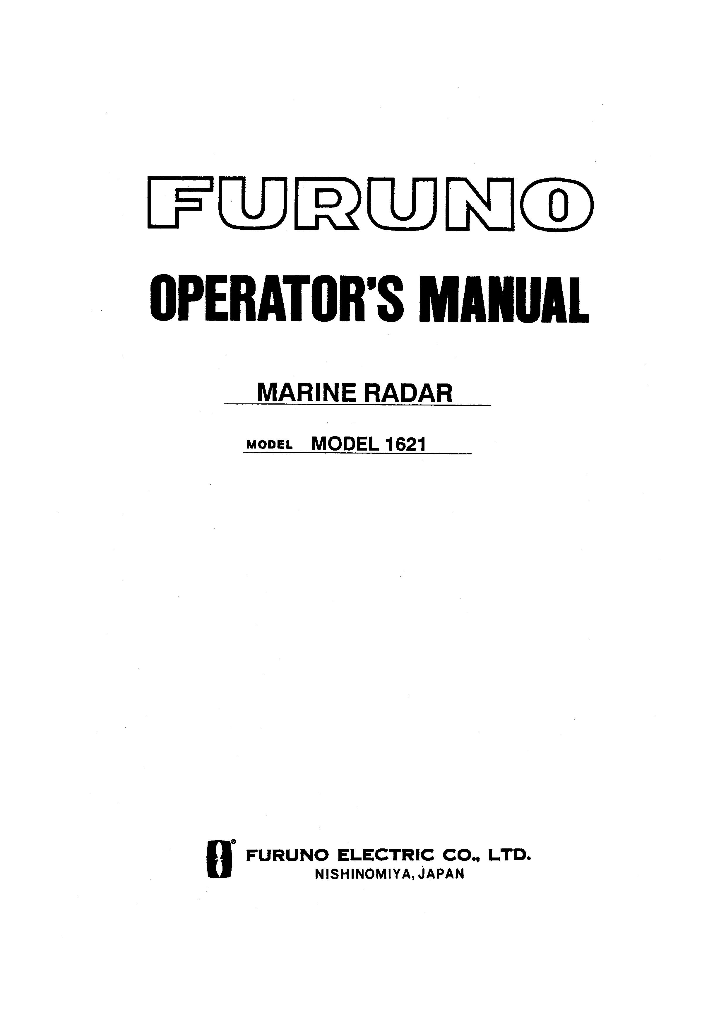 Furuno 1621 Marine RADAR User Manual