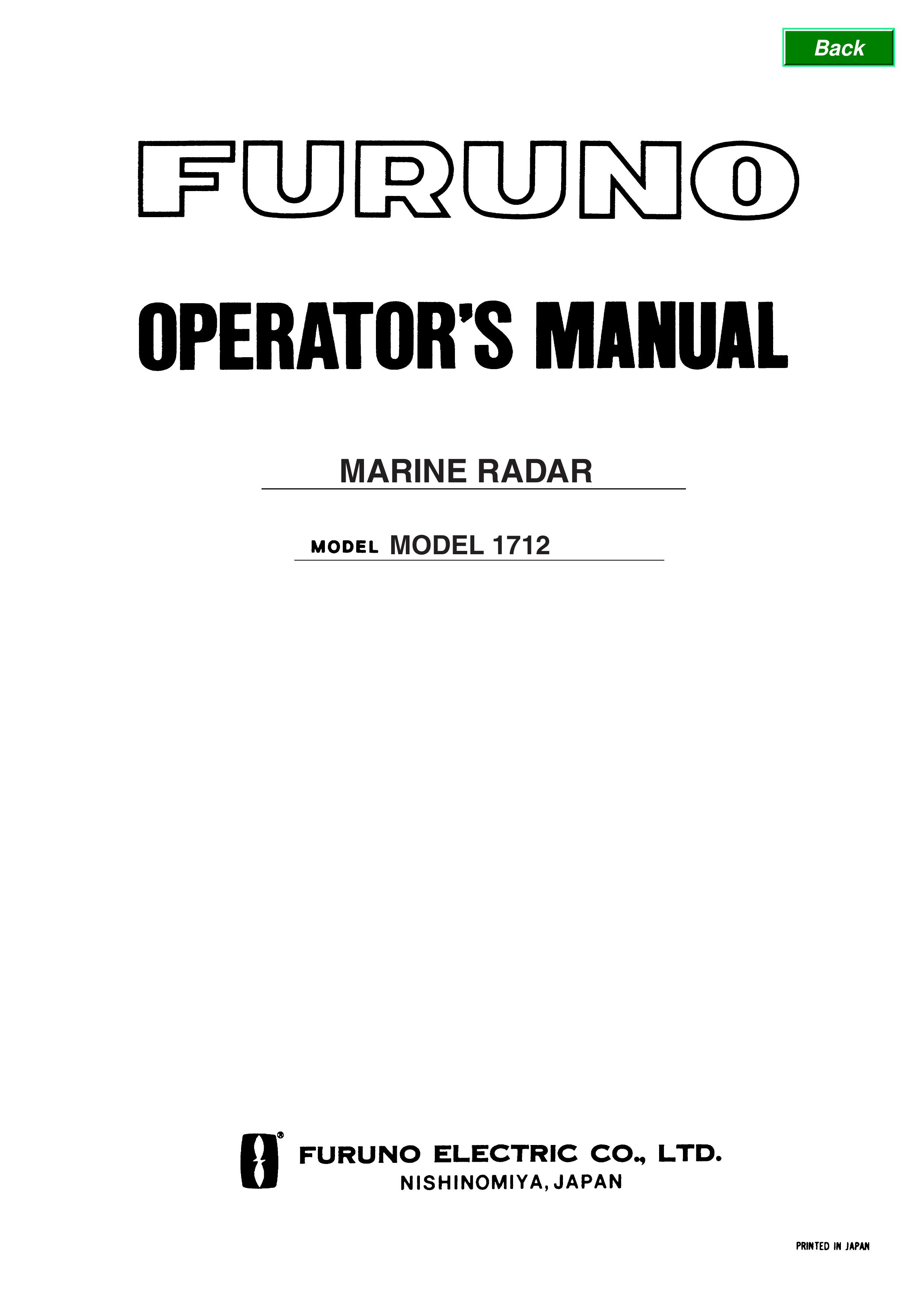 Furuno 1712 Marine RADAR User Manual