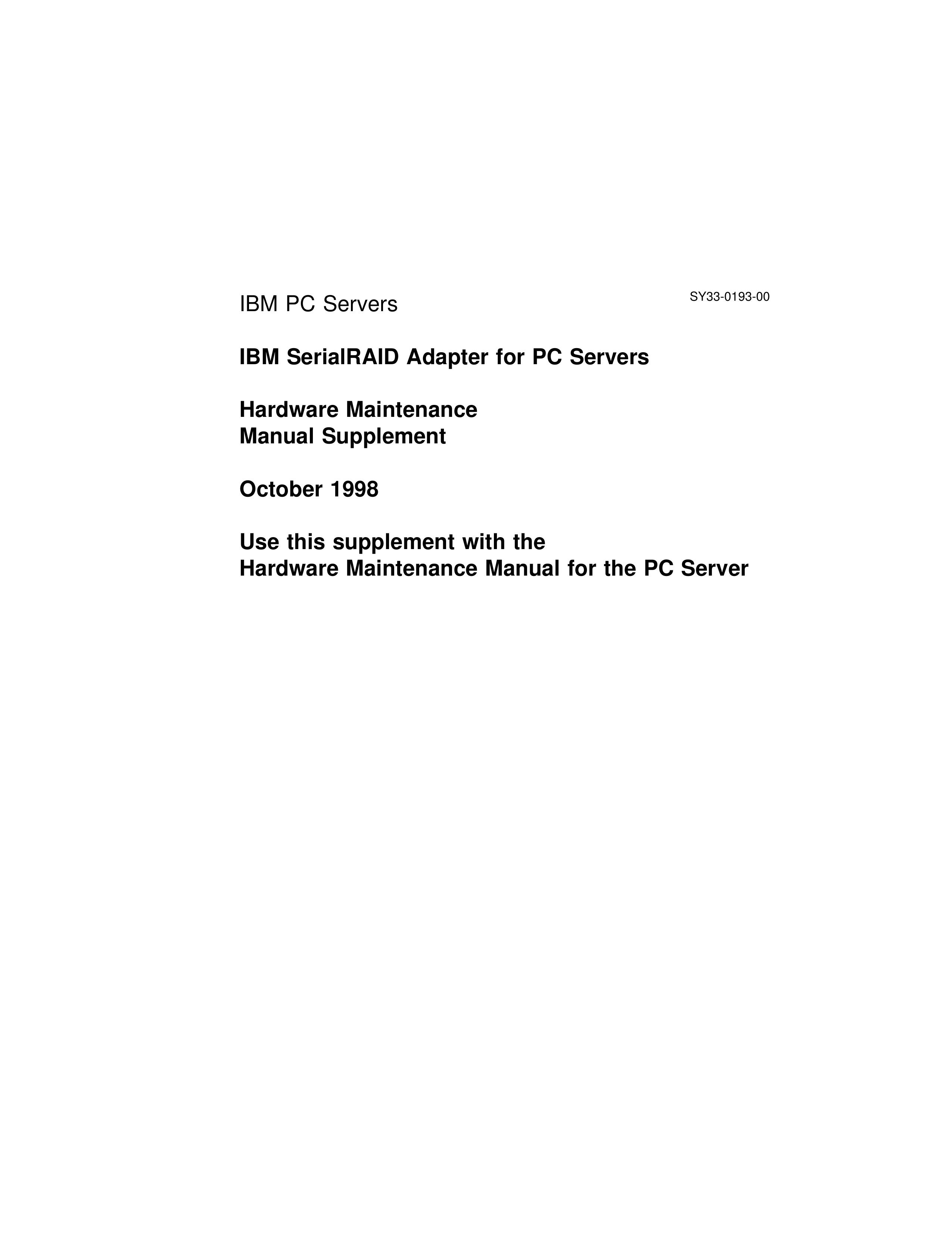 IBM SY33-0193-00 Marine RADAR User Manual