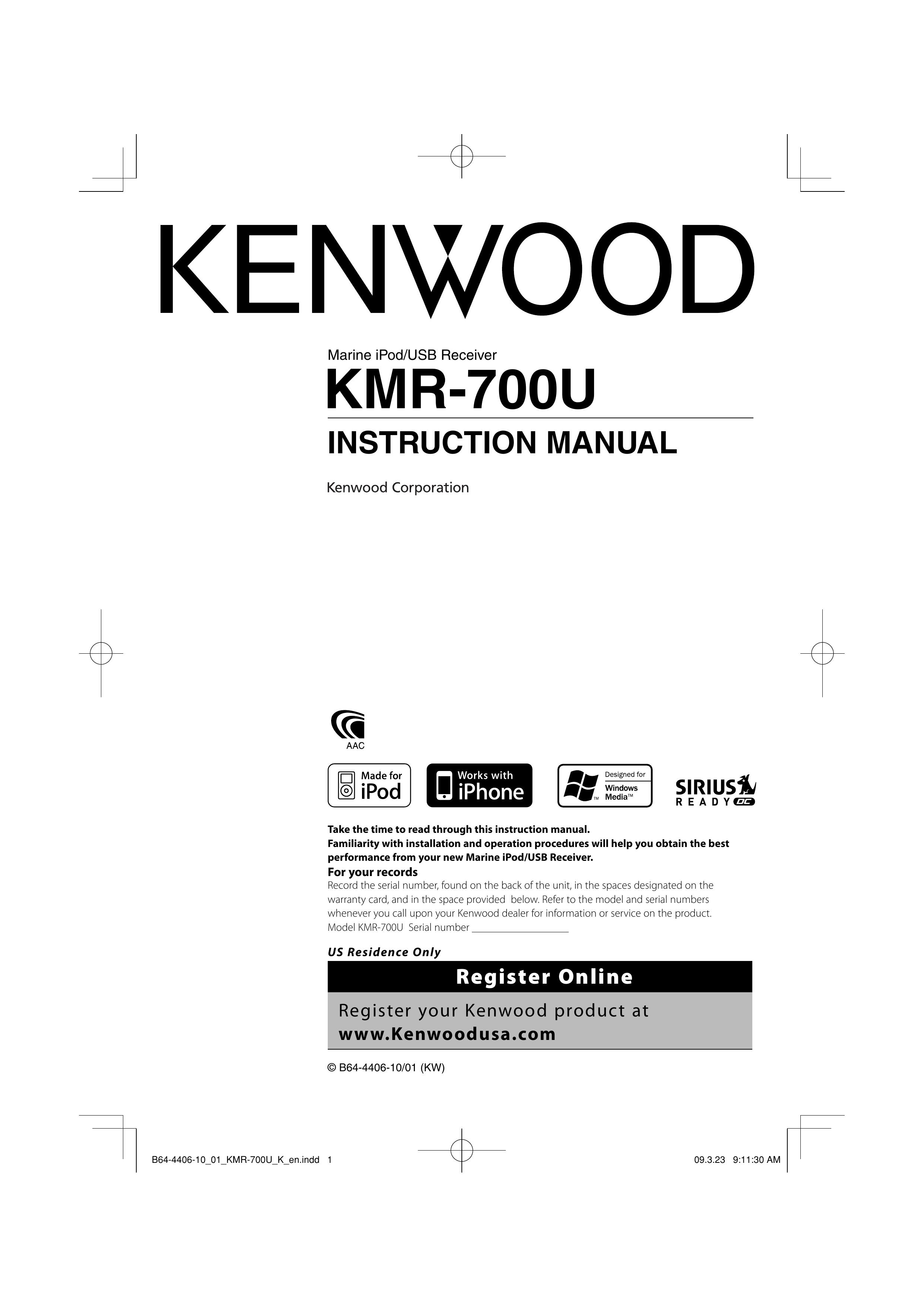 Kenwood KMR-700U Marine RADAR User Manual