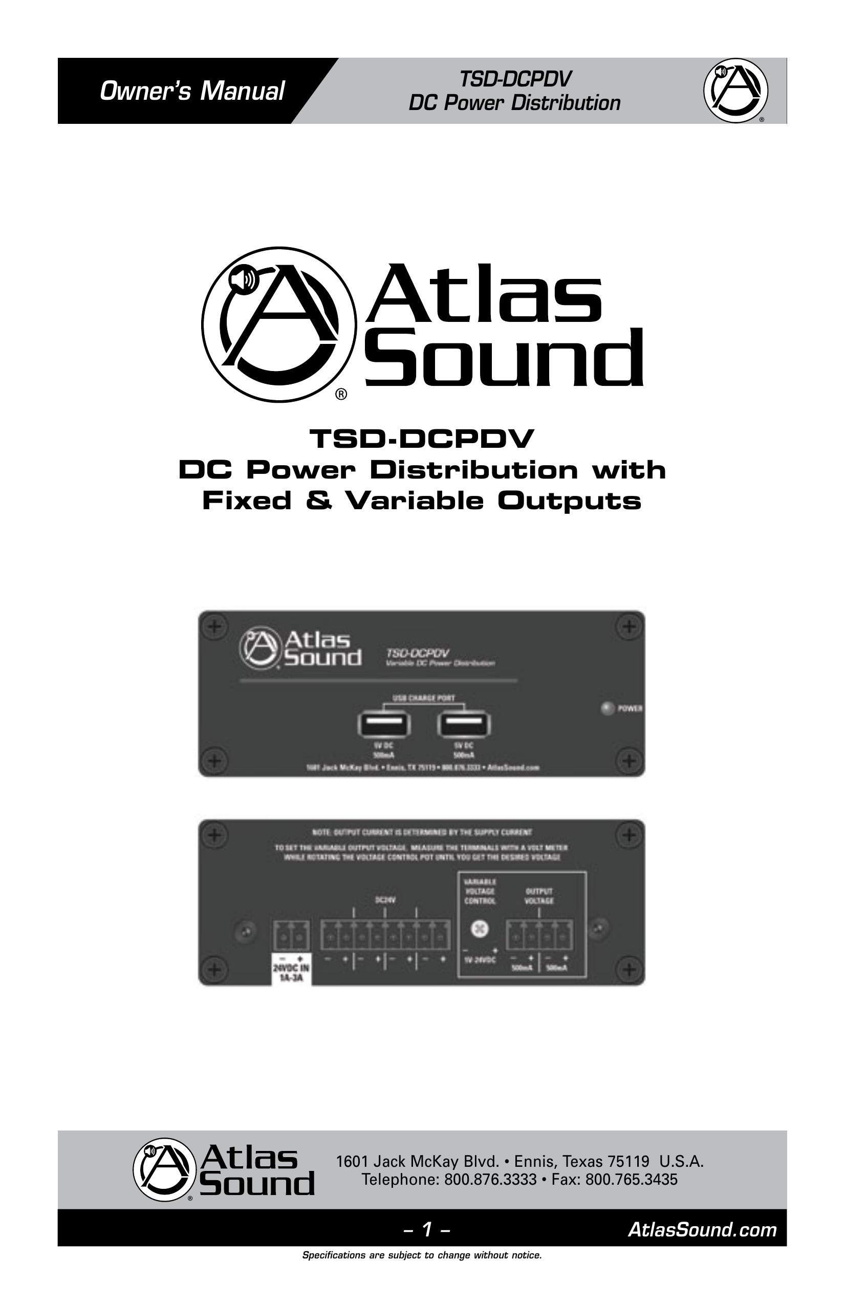 Atlas Sound TSD-DCPDV Marine Radio User Manual