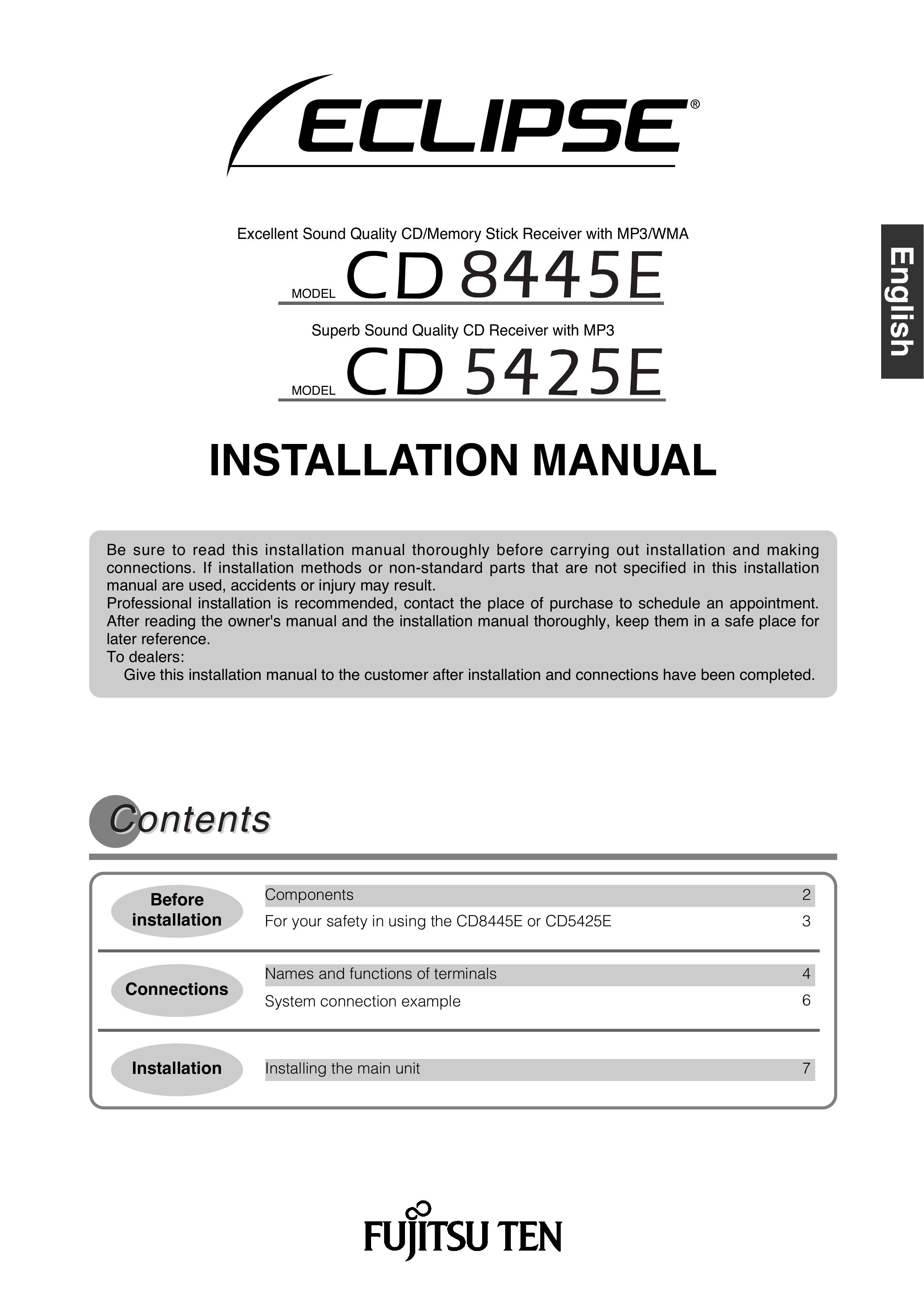 Eclipse - Fujitsu Ten CD 8445E Marine Radio User Manual