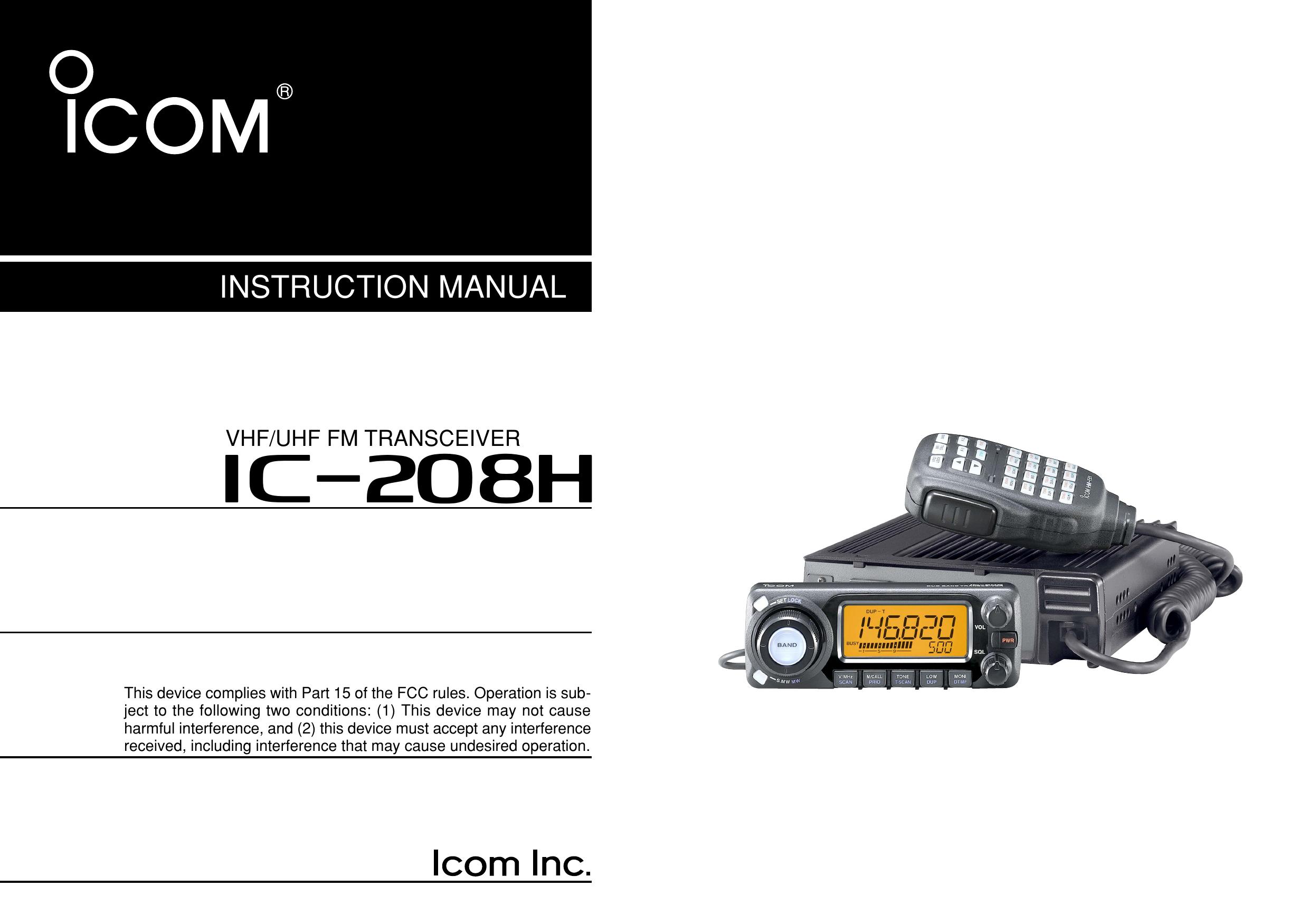 Icom IC-208H Marine Radio User Manual