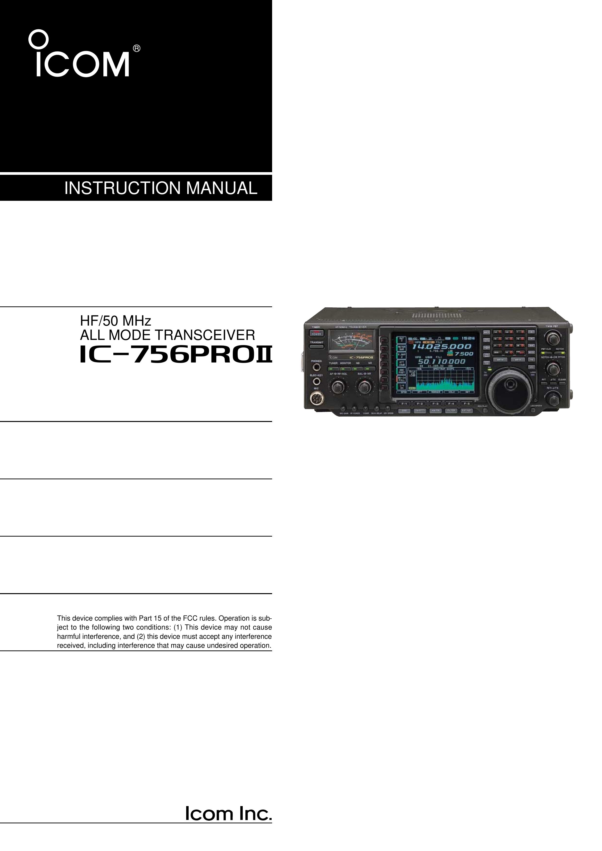 Icom IC-756PROII Marine Radio User Manual