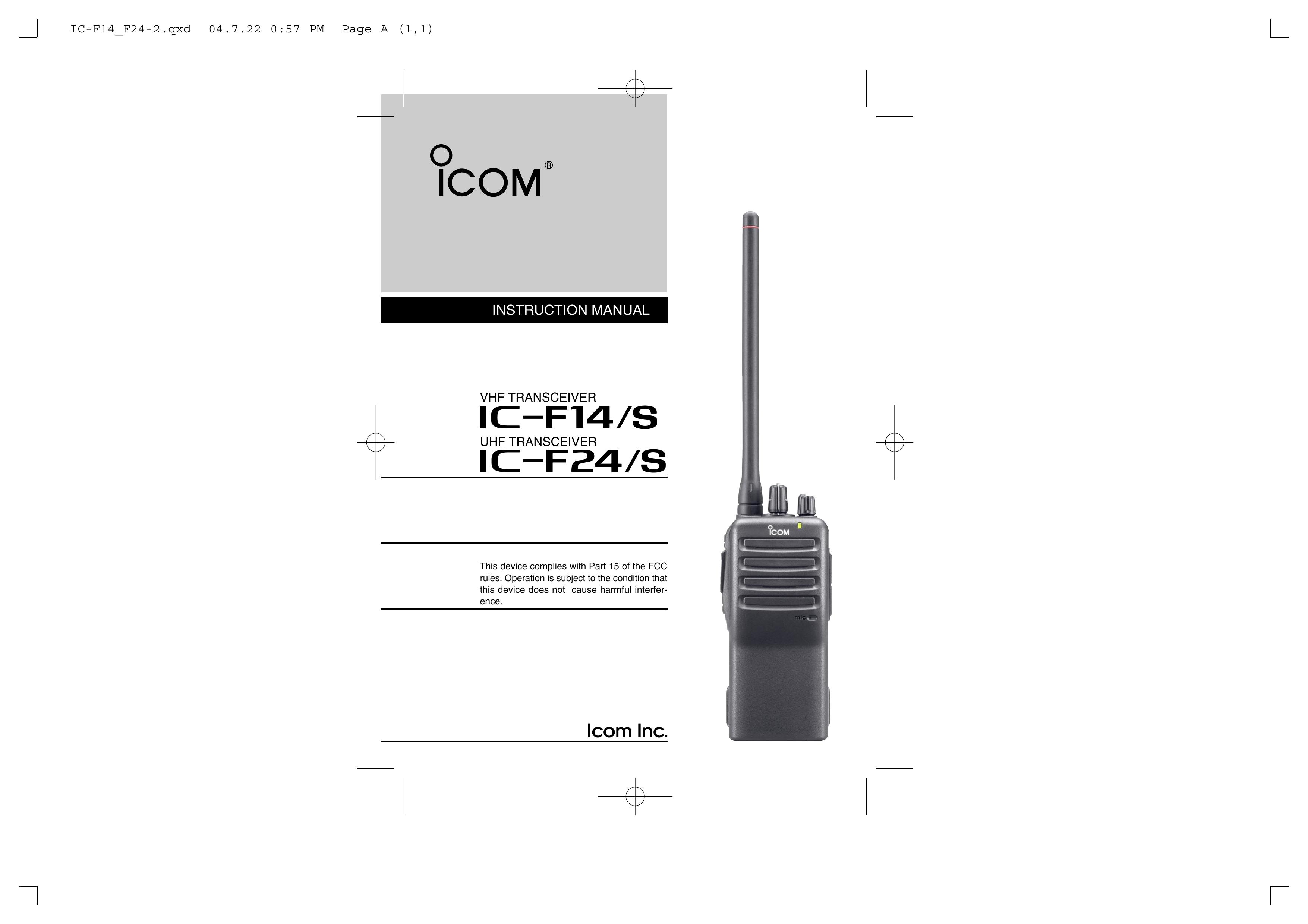 Icom IC-F24/S Marine Radio User Manual