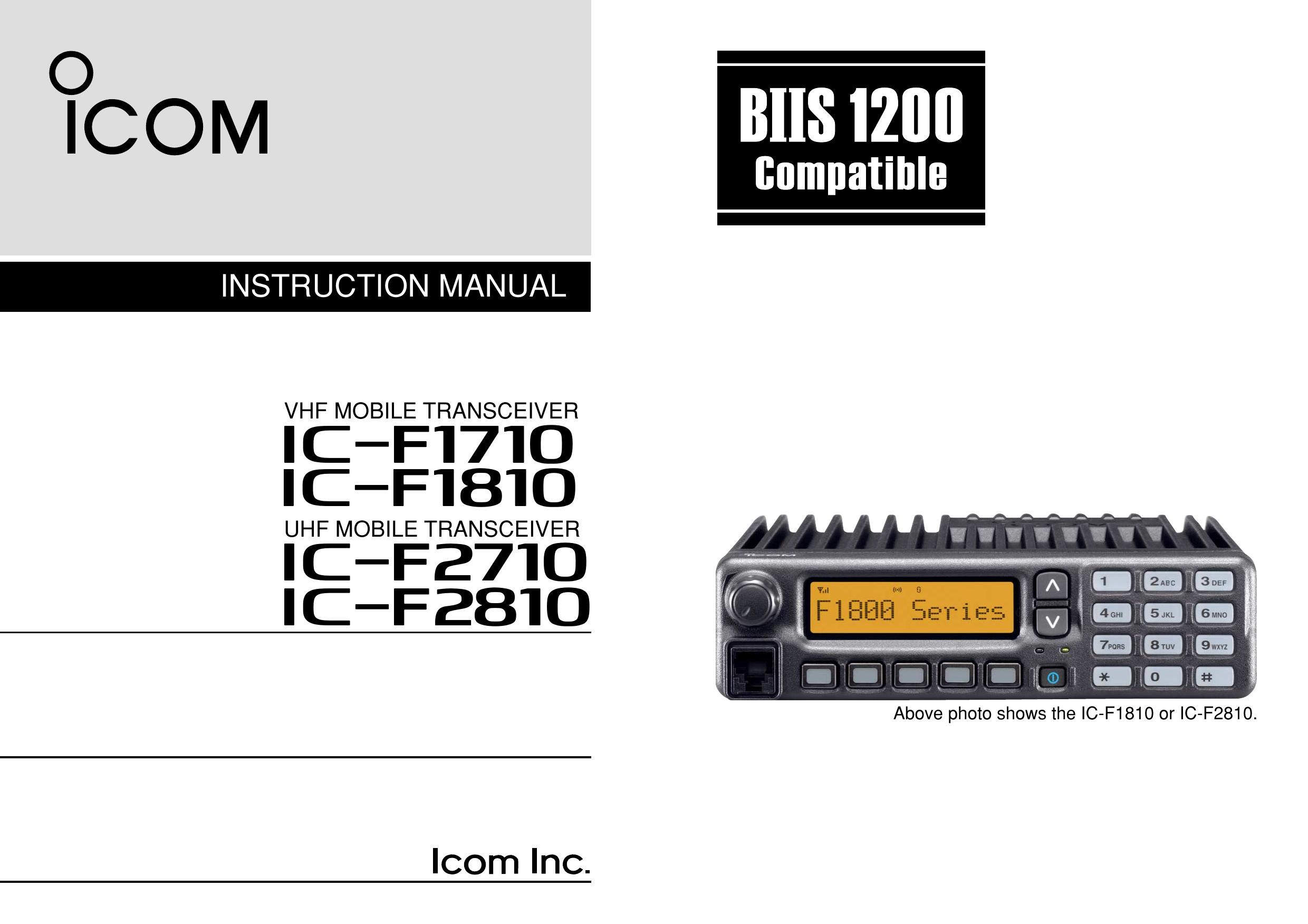 Icom IC-F2710 Marine Radio User Manual