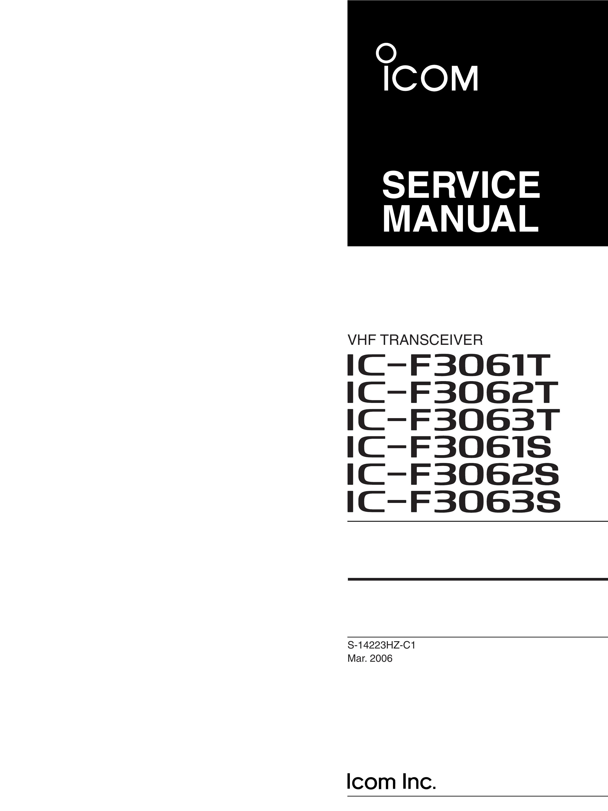 Icom IC-F3062S Marine Radio User Manual