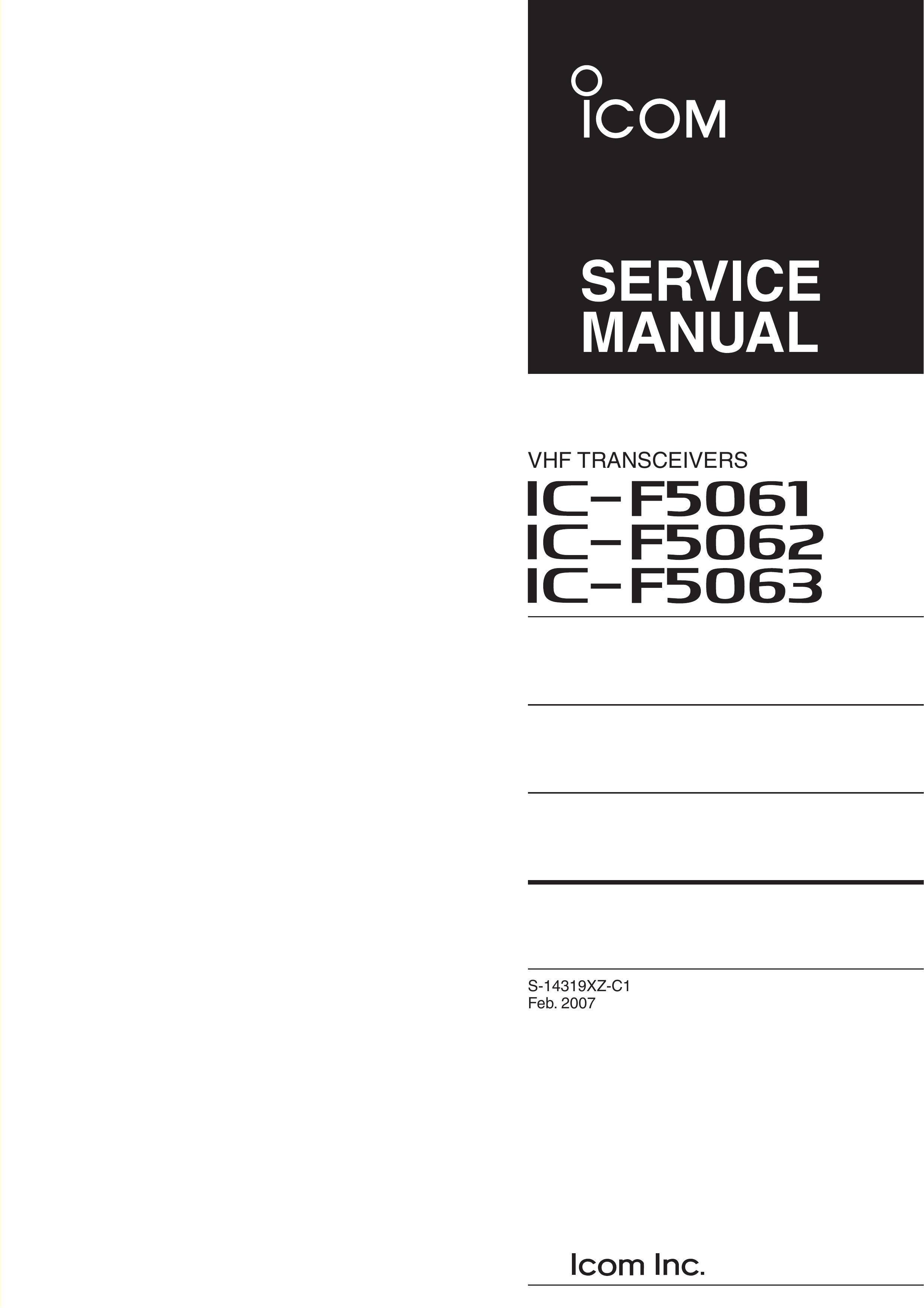 Icom IC-F5063 Marine Radio User Manual