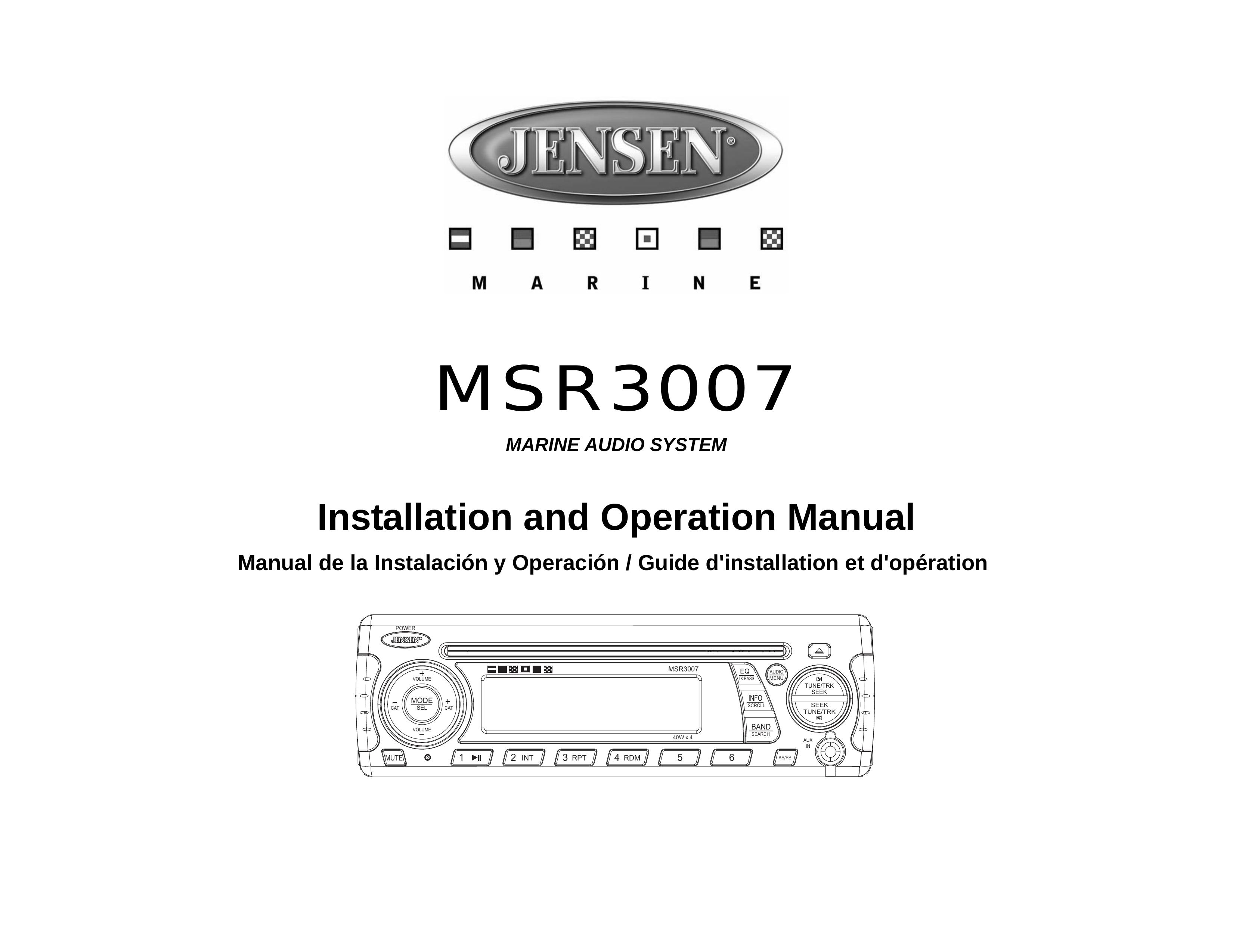 Jensen MSR3007 Marine Radio User Manual