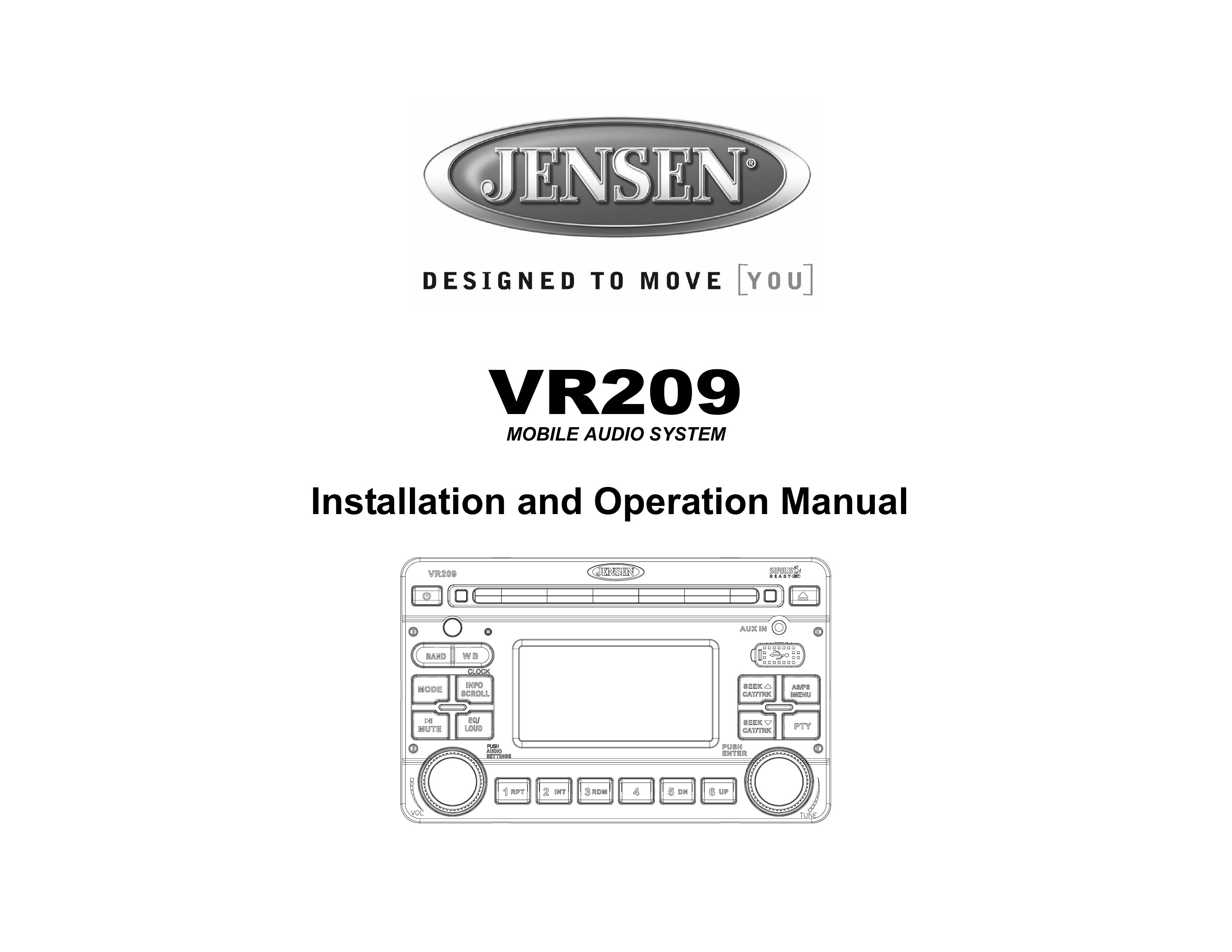 Jensen VR209 Marine Radio User Manual