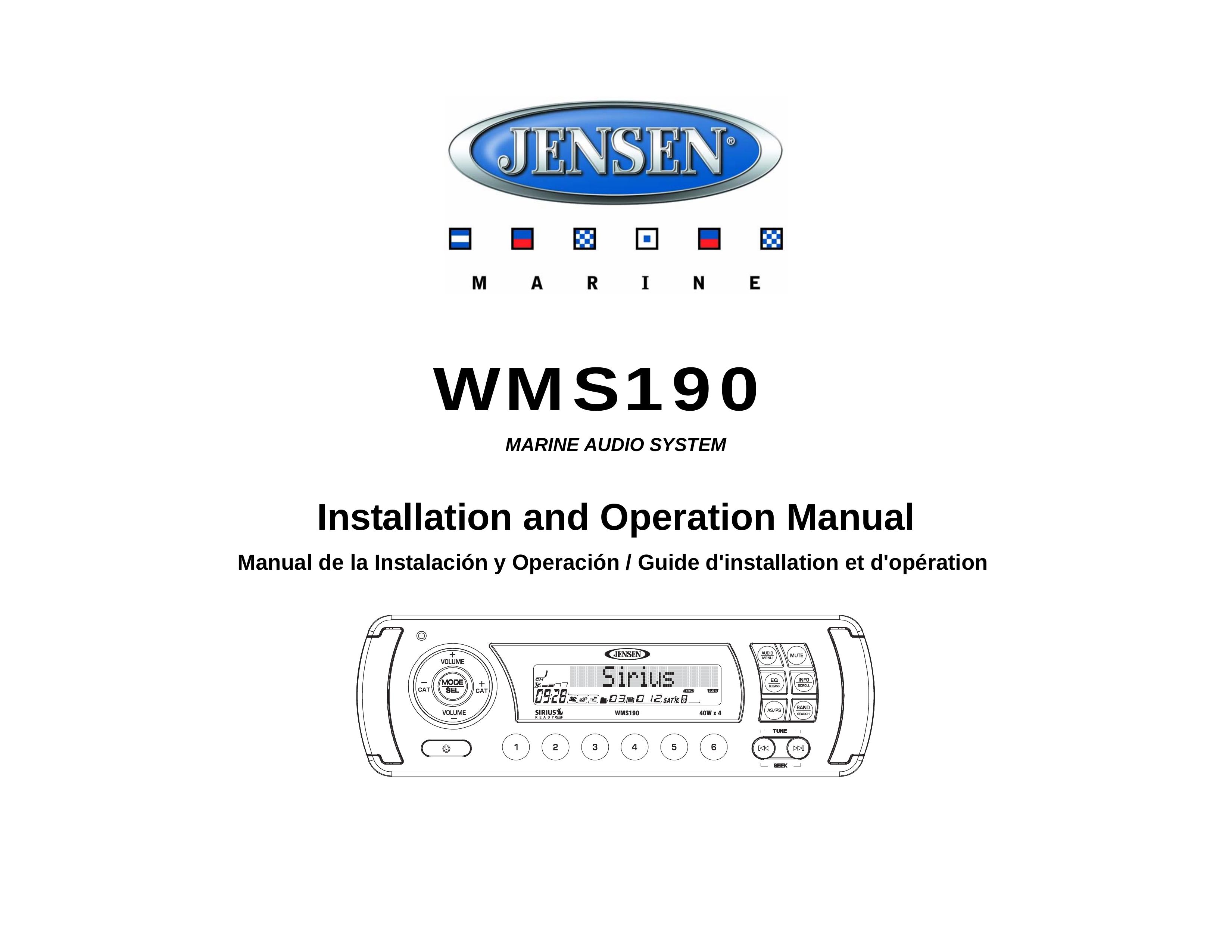 Jensen WMS190 Marine Radio User Manual