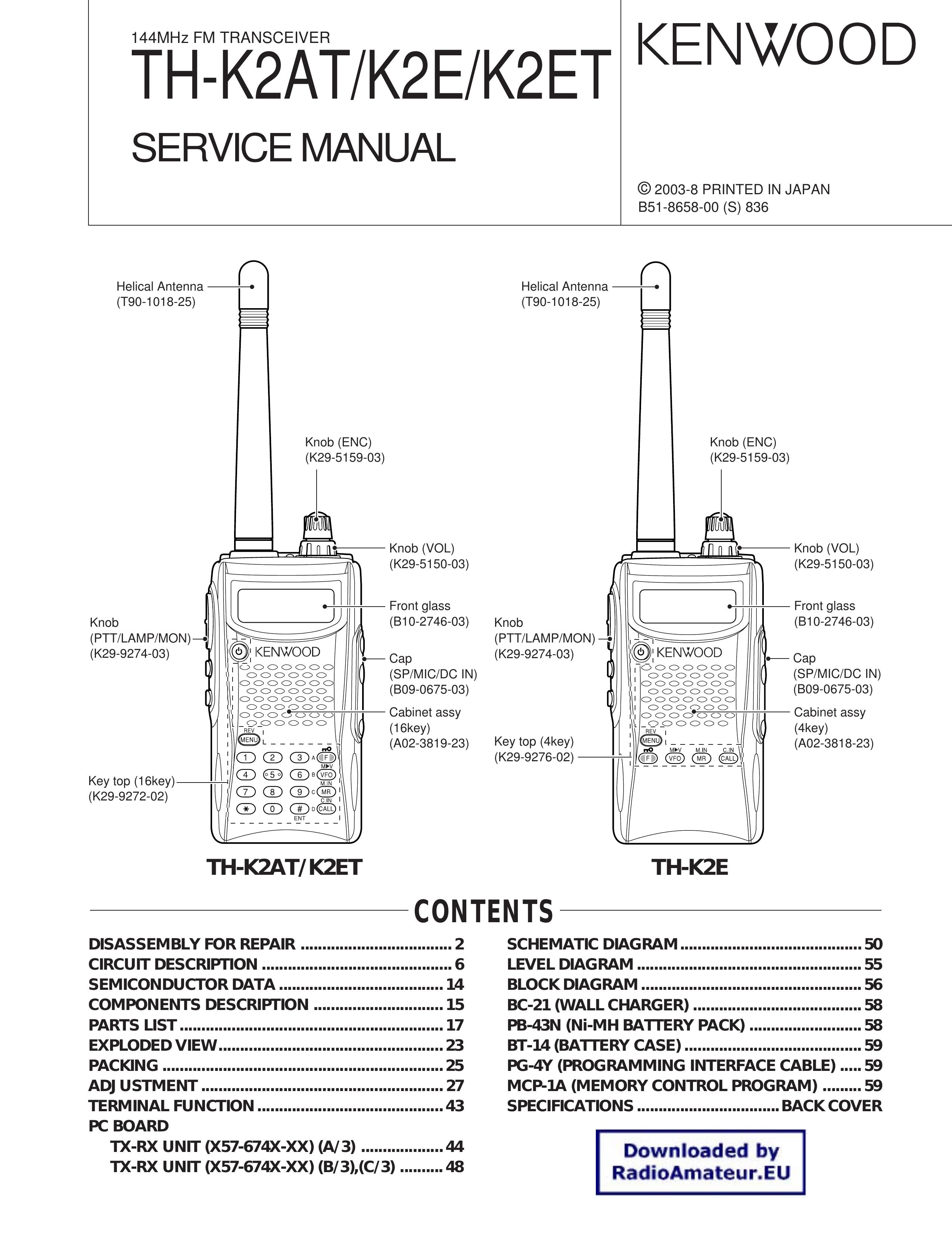 Kenwood K2E Marine Radio User Manual