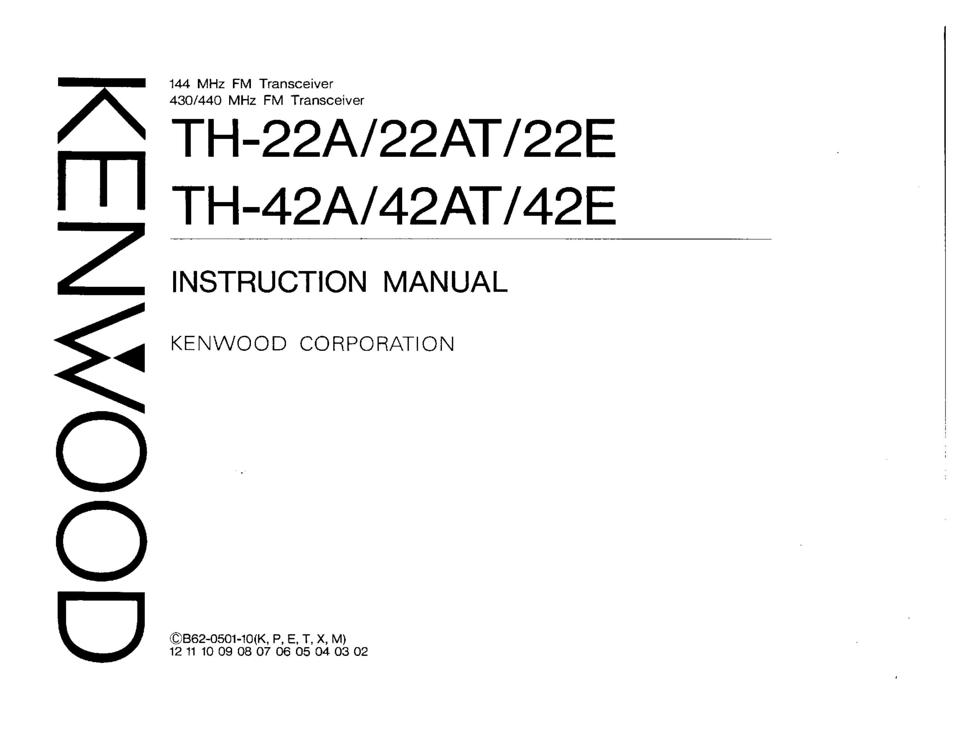 Kenwood TH-22A Marine Radio User Manual