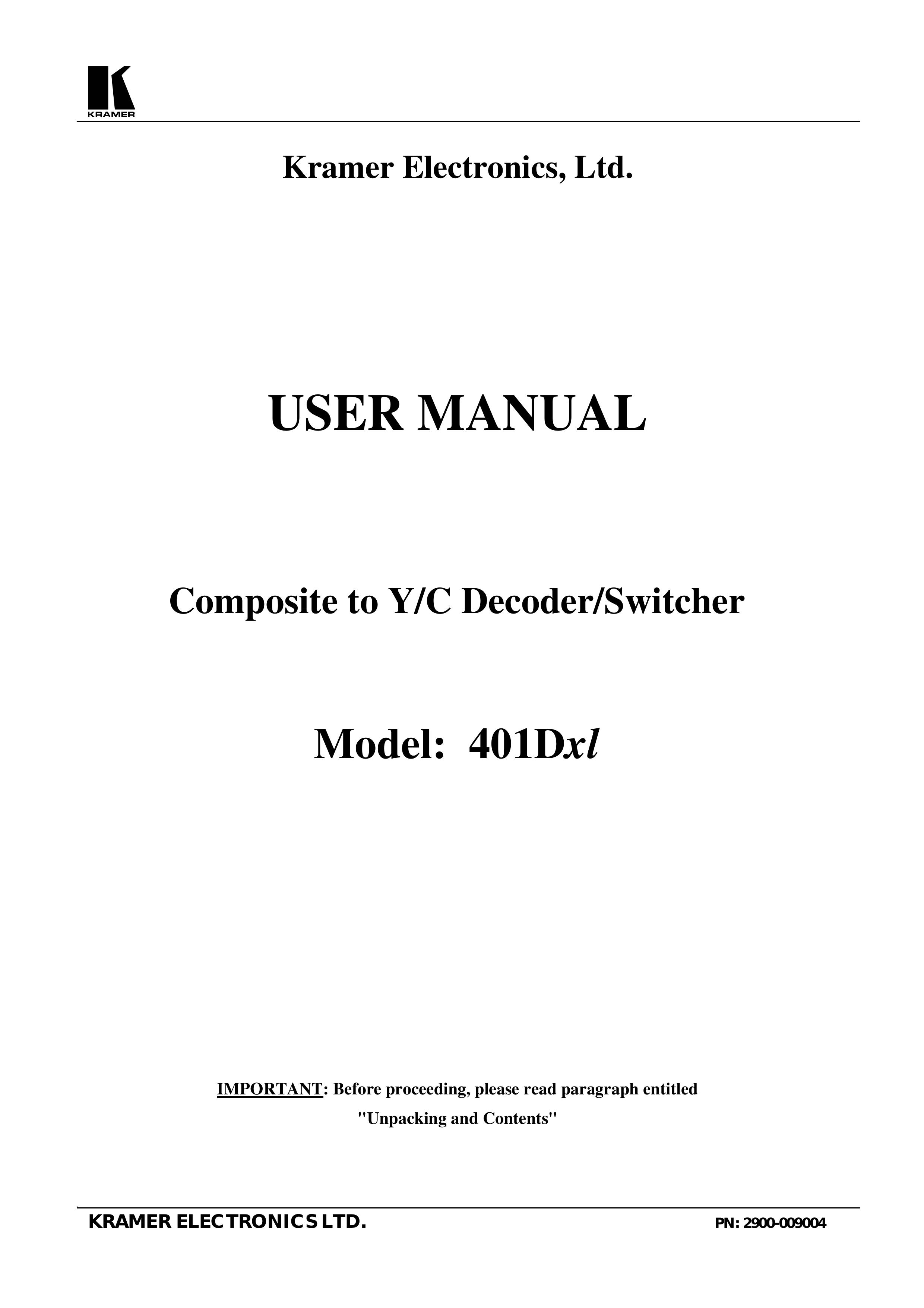 Kramer Electronics 401DXL Marine Radio User Manual