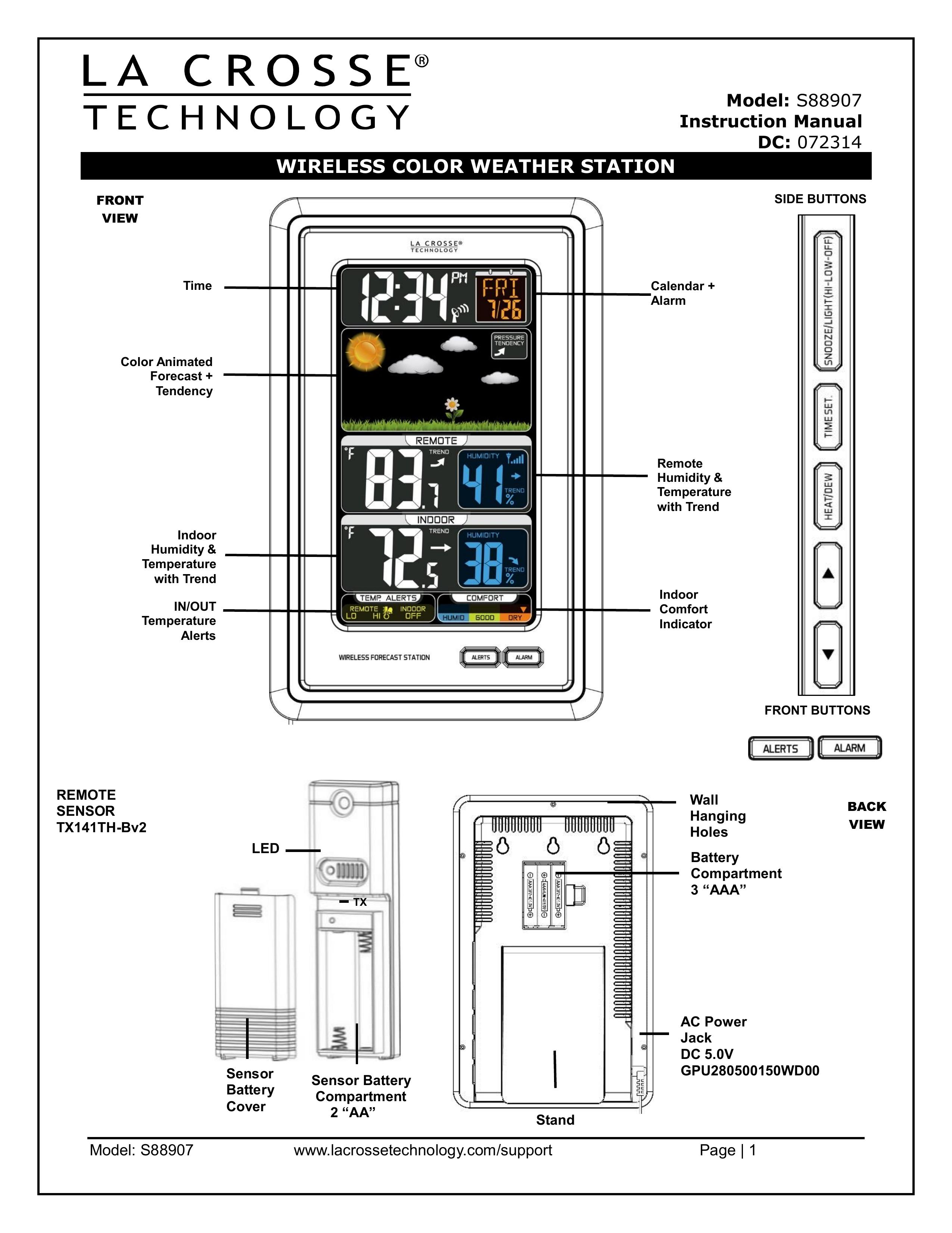 La Crosse Technology S88907 Marine Radio User Manual