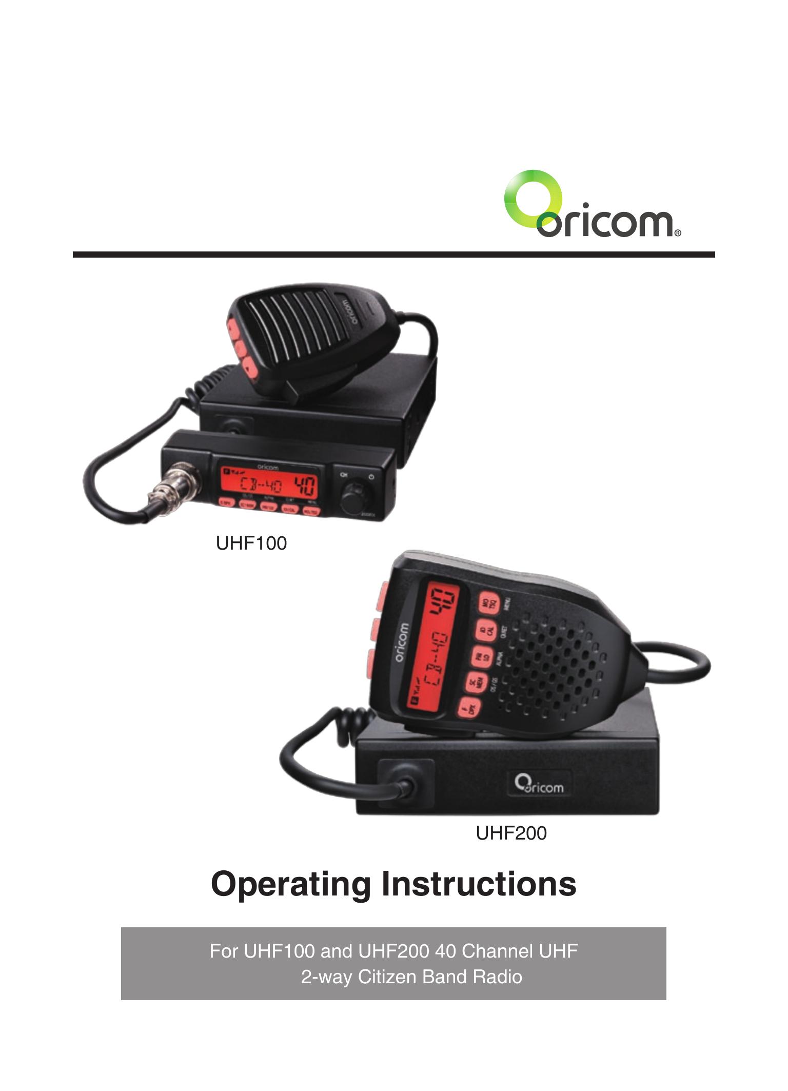 Oricom UHF100 Marine Radio User Manual