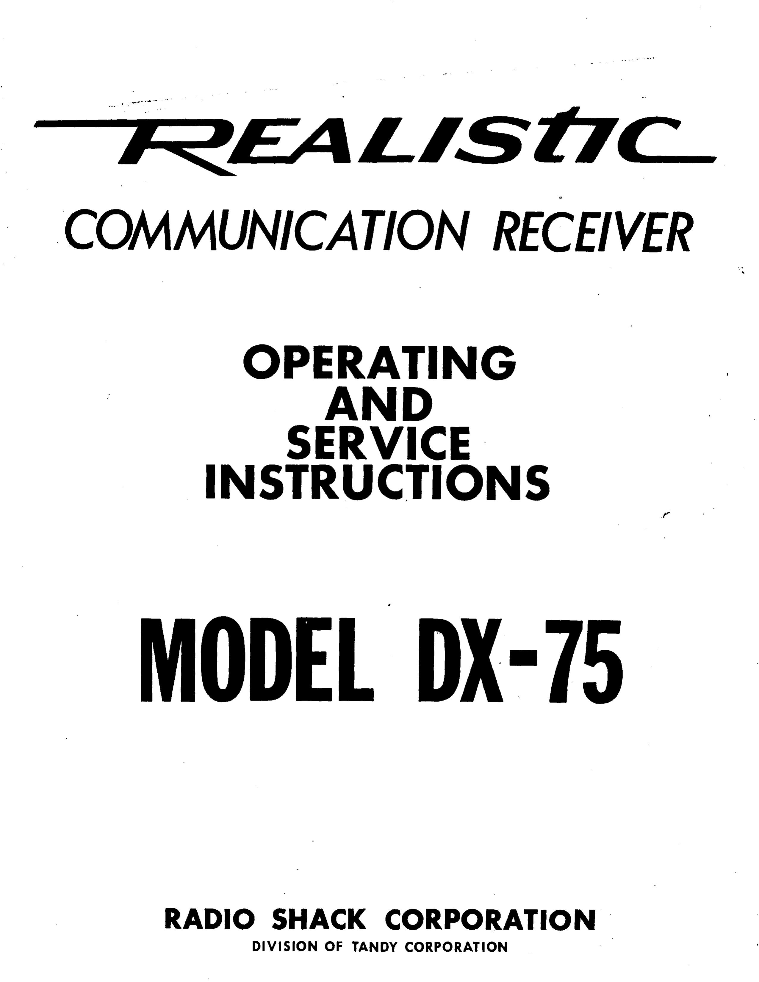 Realistic DX-75 Marine Radio User Manual