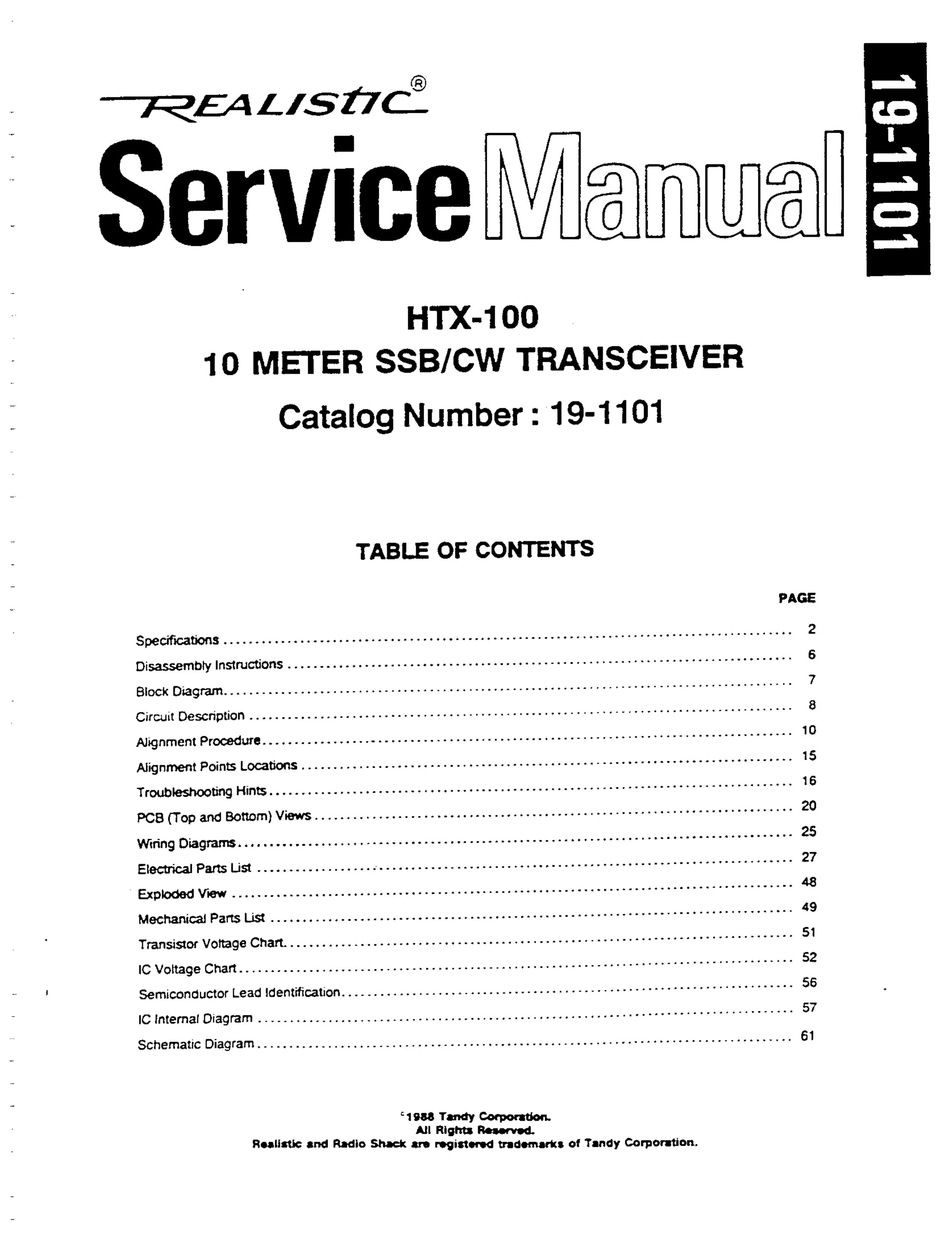 Realistic HTX-100 Marine Radio User Manual