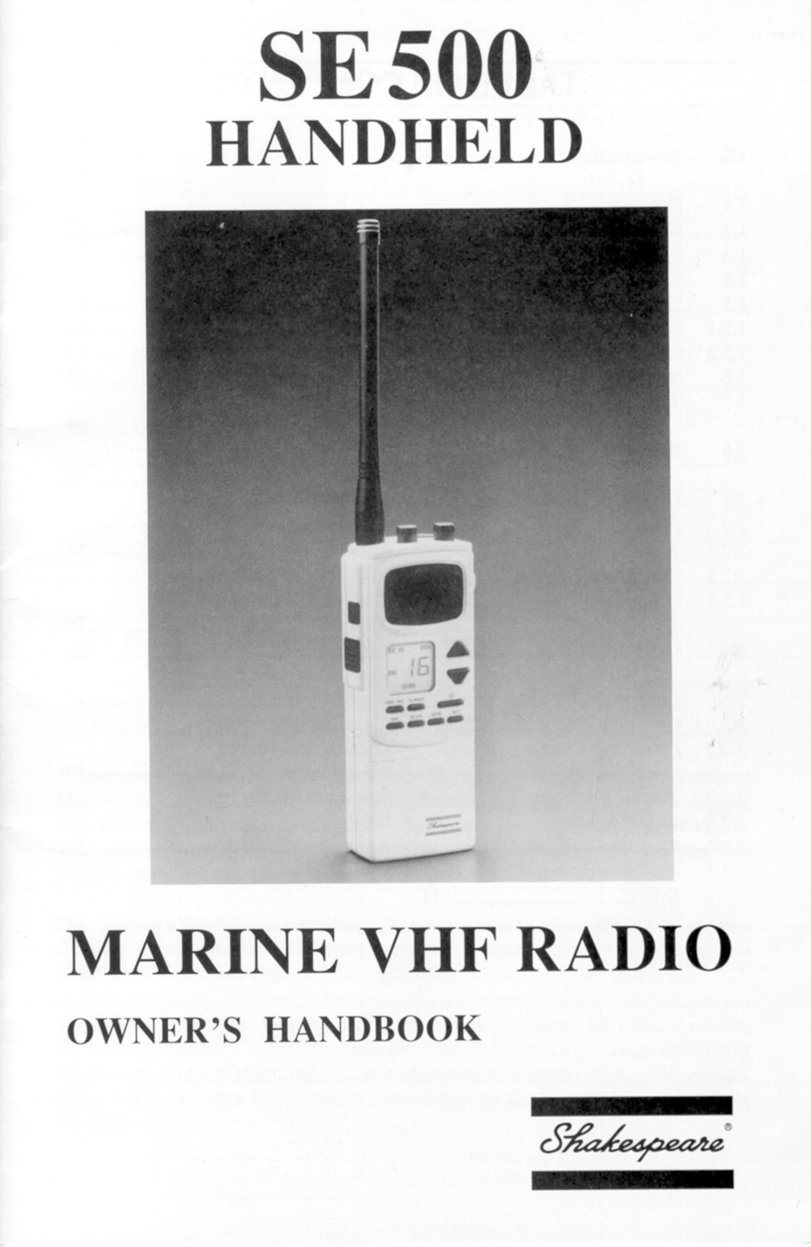 Shakespeare Electronic SE500 Marine Radio User Manual