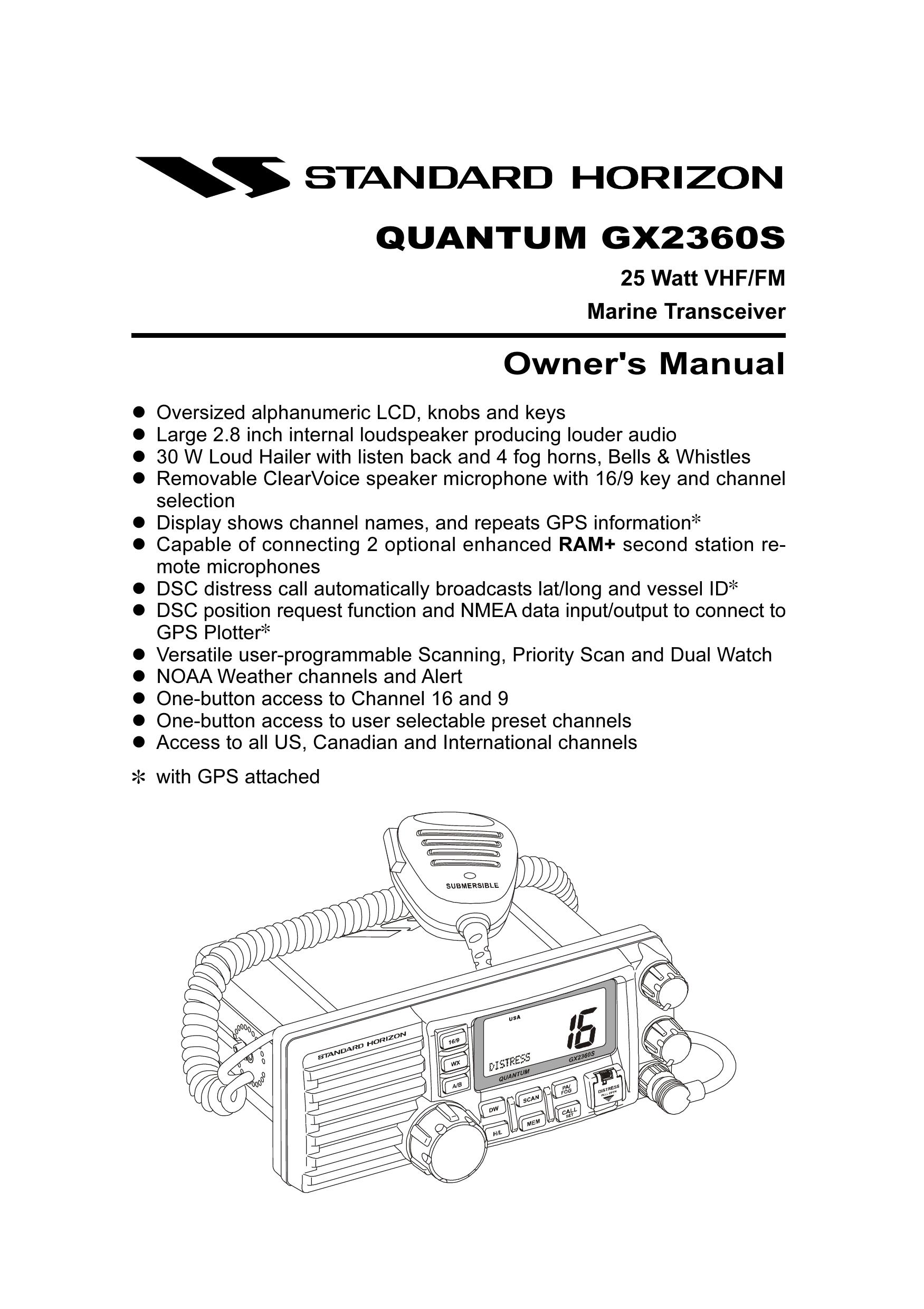 Standard Horizon GX2360S Marine Radio User Manual