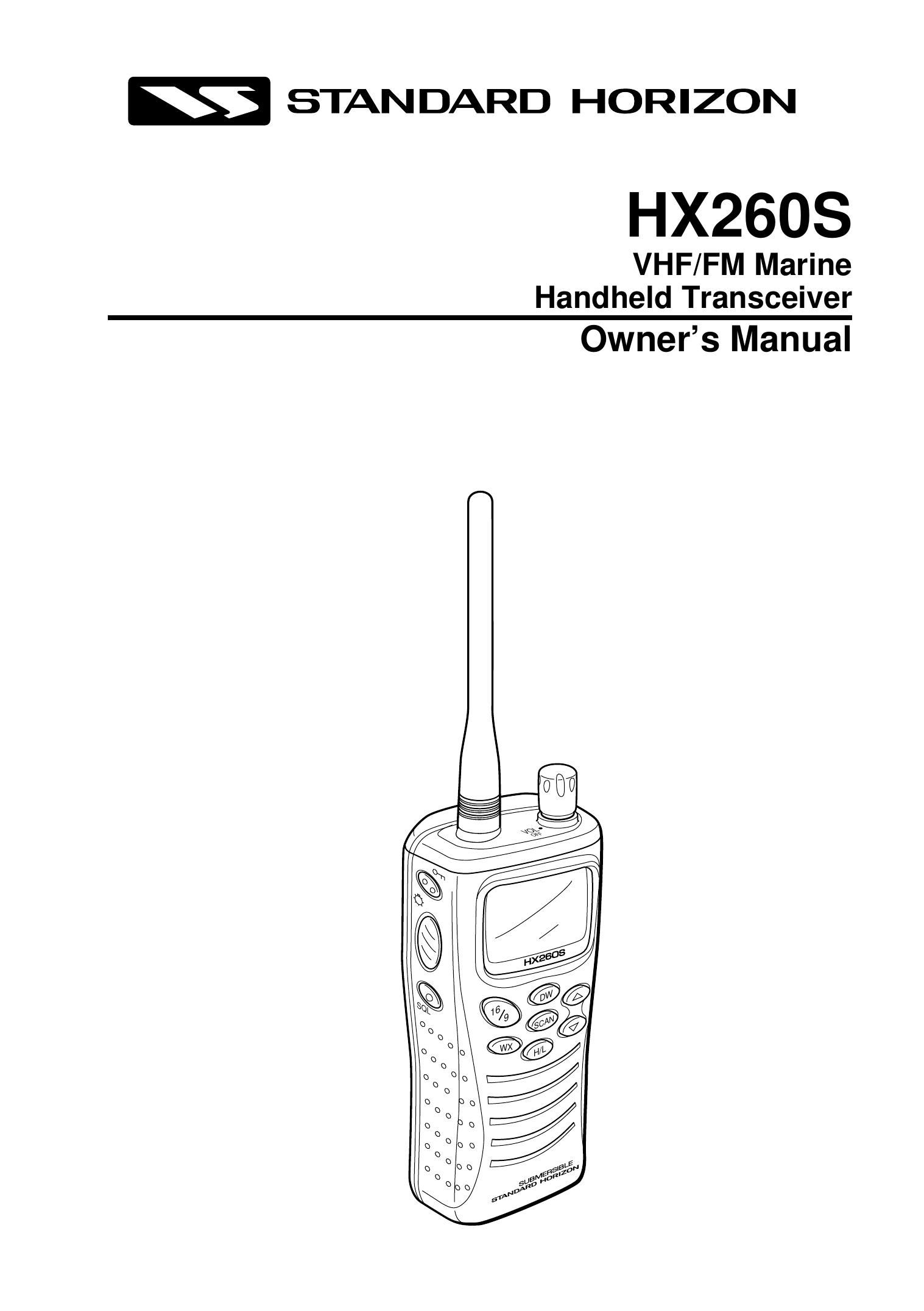 Standard Horizon HX260S Marine Radio User Manual