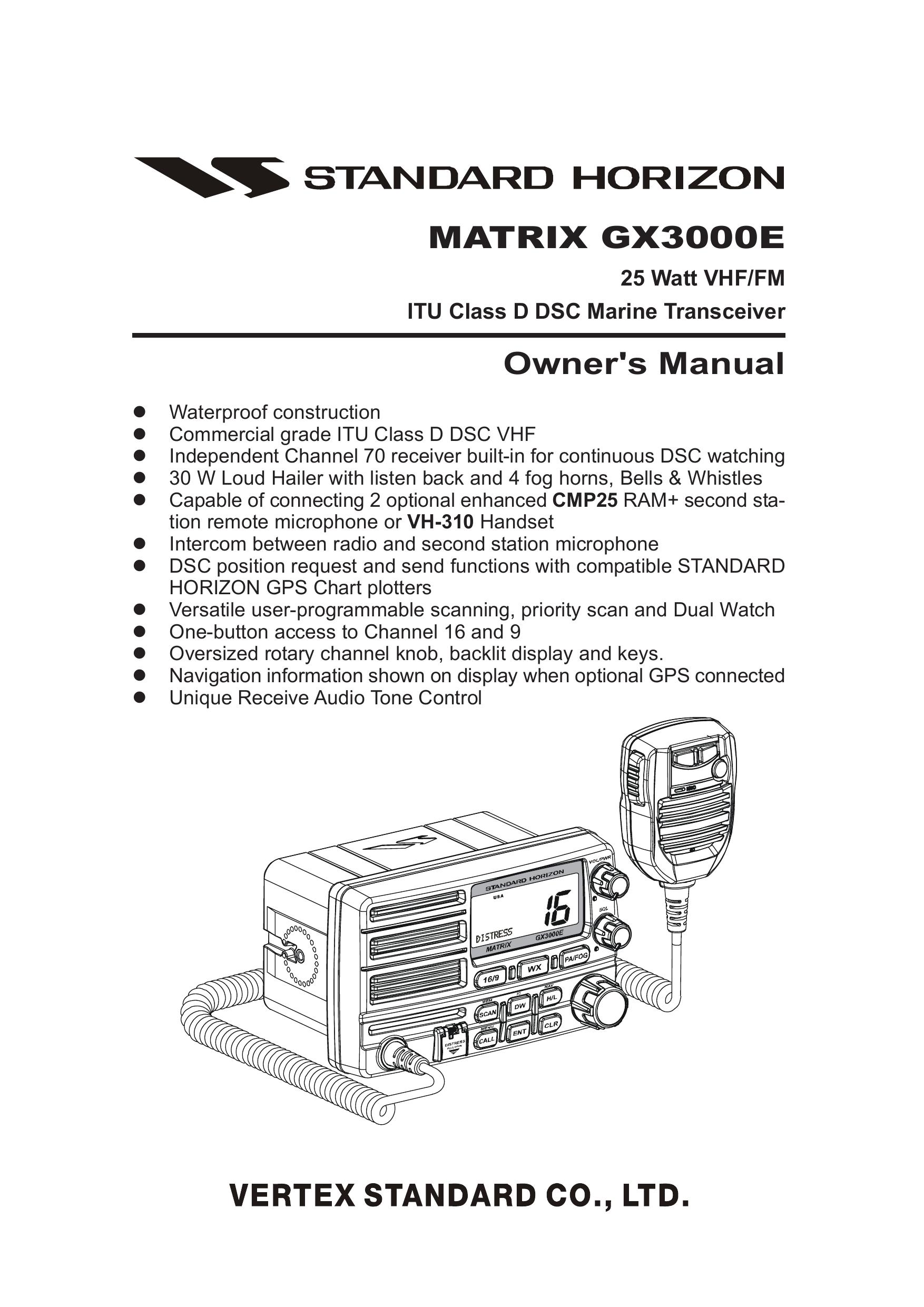 Standard Horizon Matrix GX3000E Marine Radio User Manual