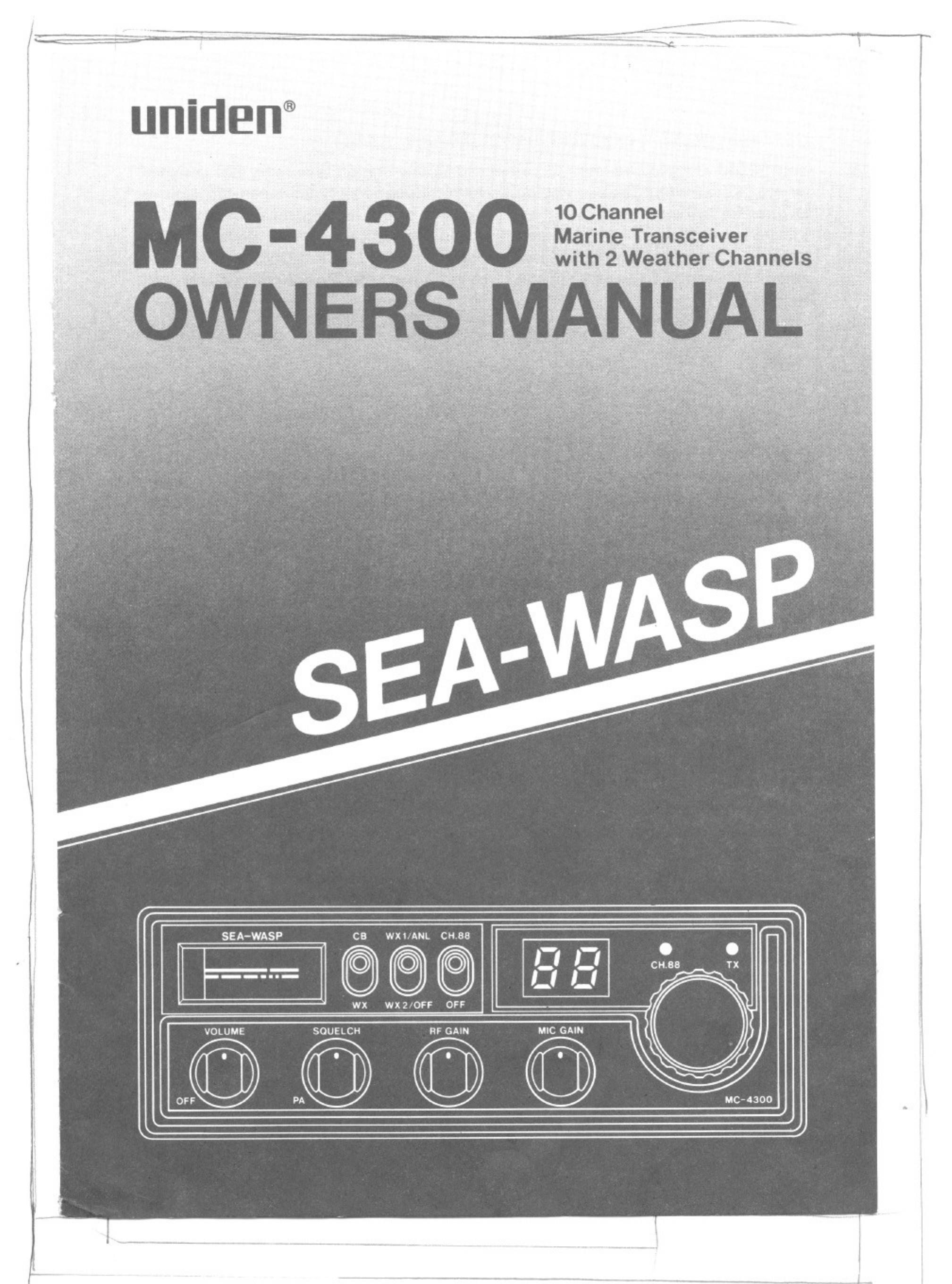Uniden MC-4300 Marine Radio User Manual