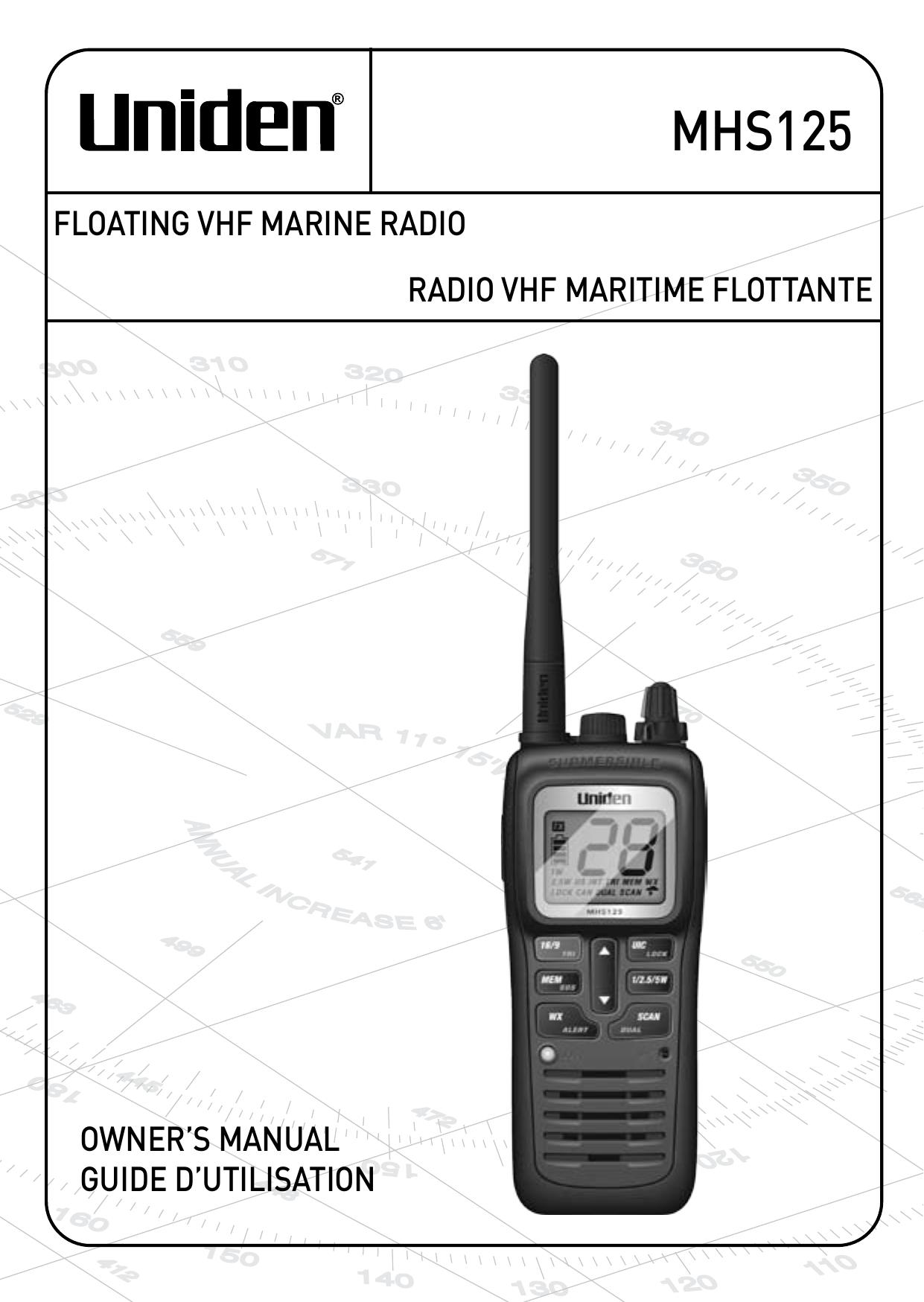 Uniden MHS125 Marine Radio User Manual