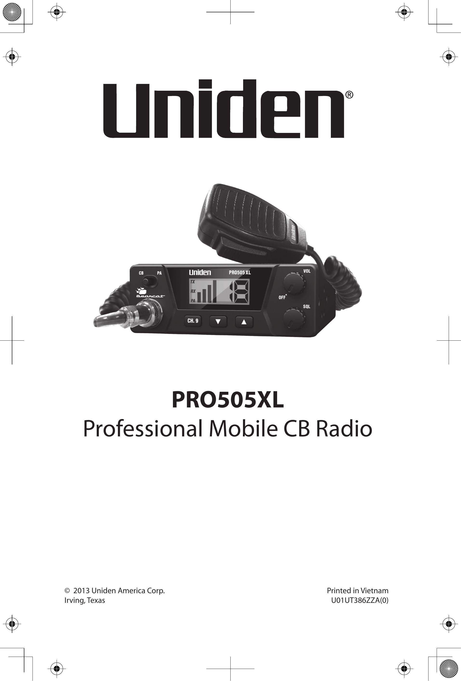 Uniden PRO505XL Marine Radio User Manual