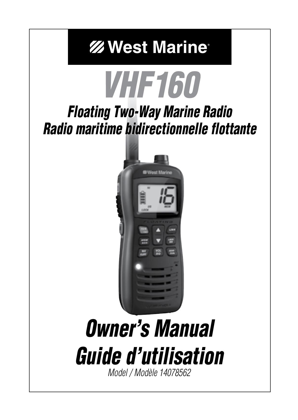 West Marine 14078562 Marine Radio User Manual