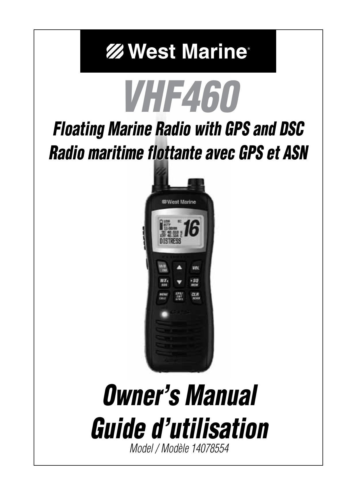 West Marine VHF460 Marine Radio User Manual
