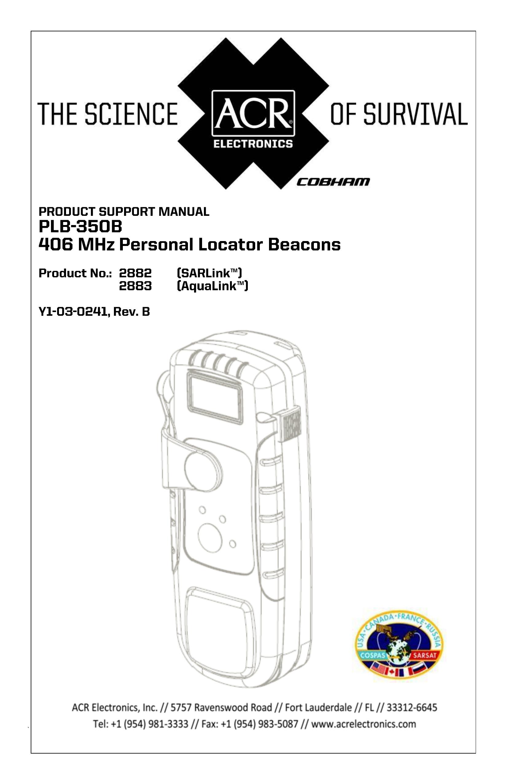 ACR Electronics PLB-350B Marine Safety Devices User Manual