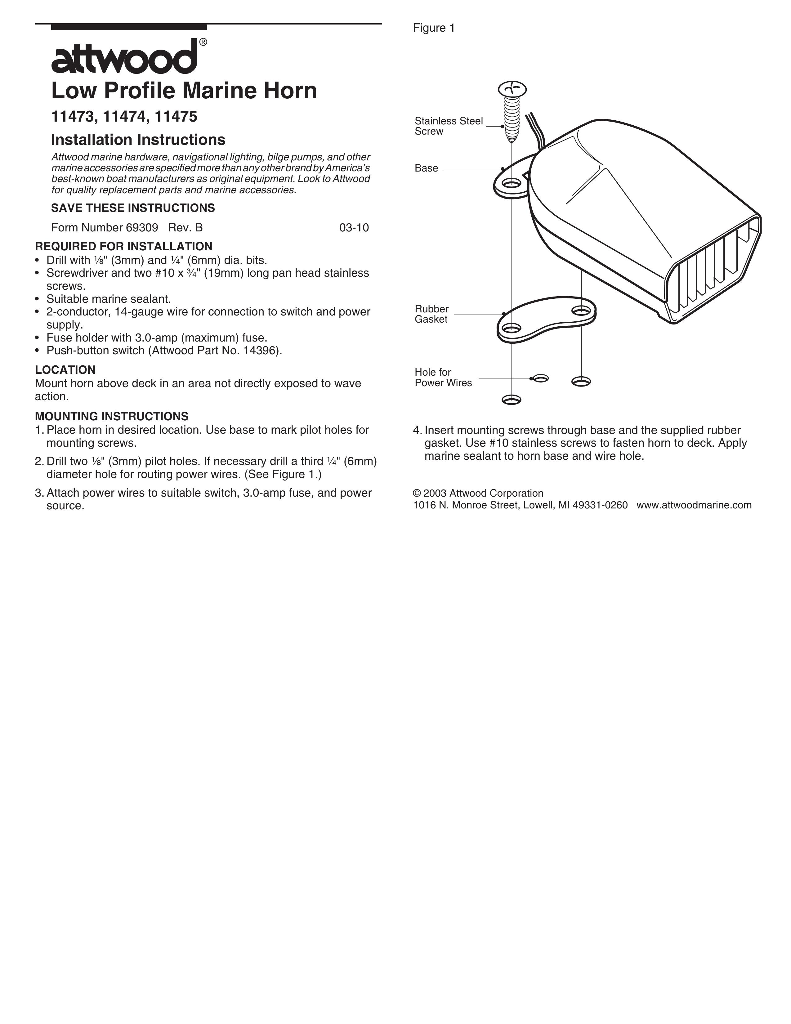 Attwood 11473 Marine Safety Devices User Manual