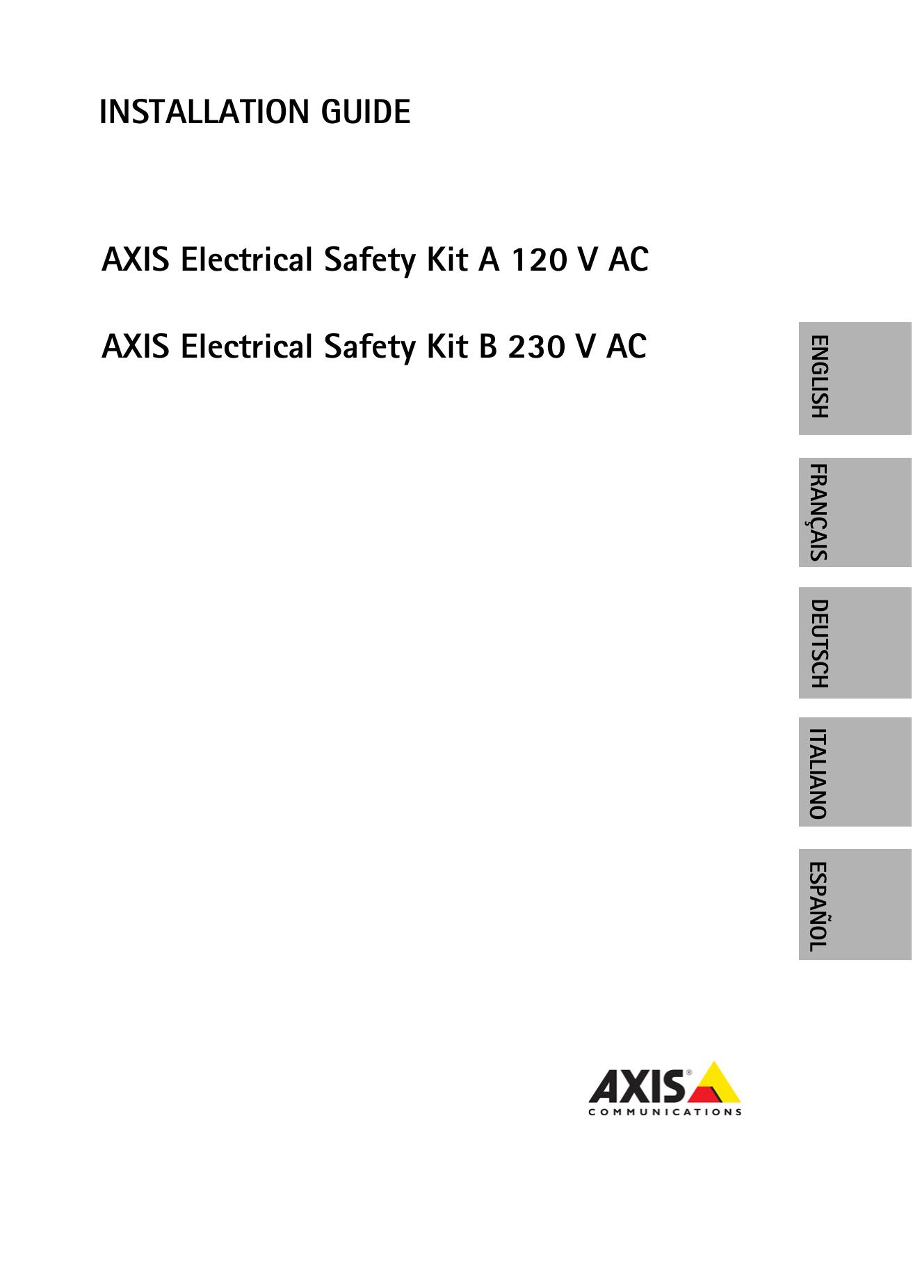 Axis Communications B 230 V AC Marine Safety Devices User Manual