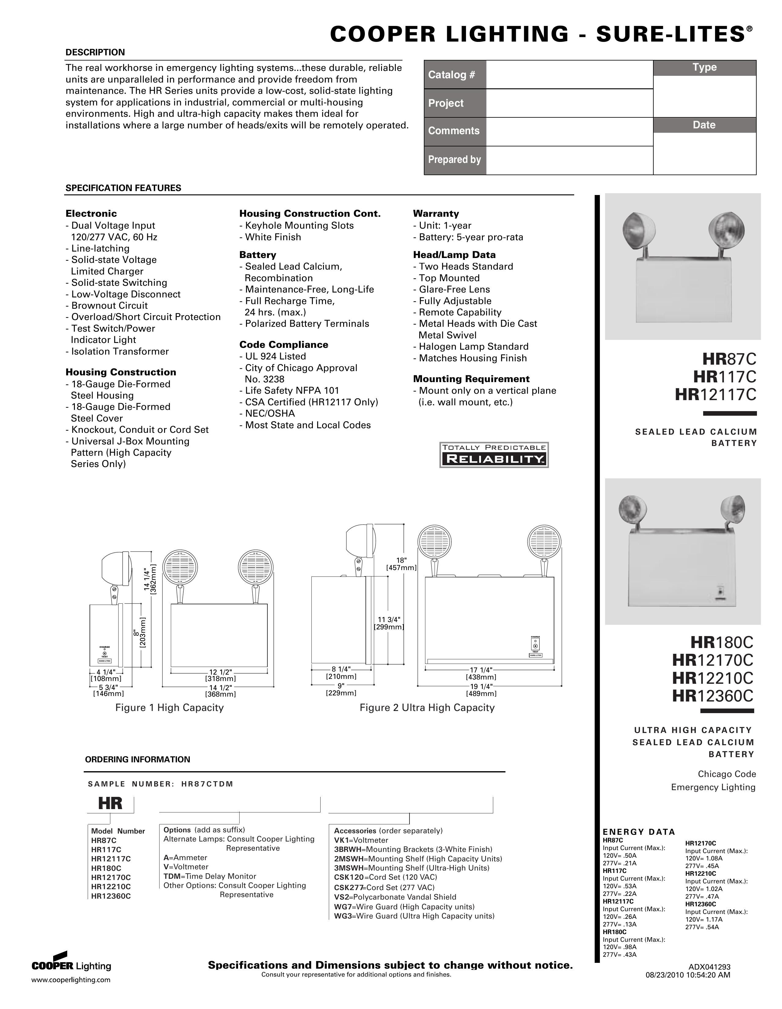 Cooper Lighting HR87C Marine Safety Devices User Manual