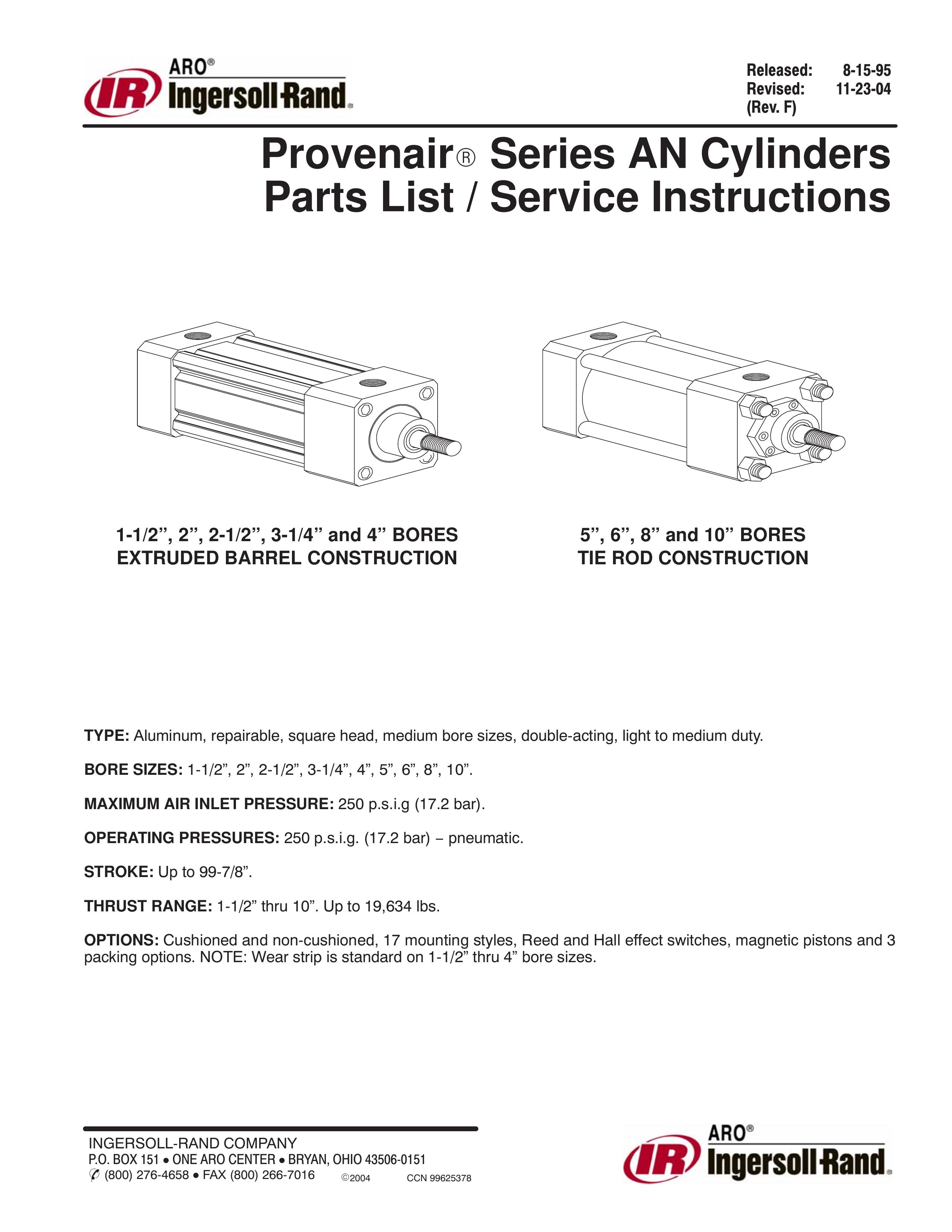 Ingersoll-Rand 3-1/4 and 4 BORES Marine Safety Devices User Manual