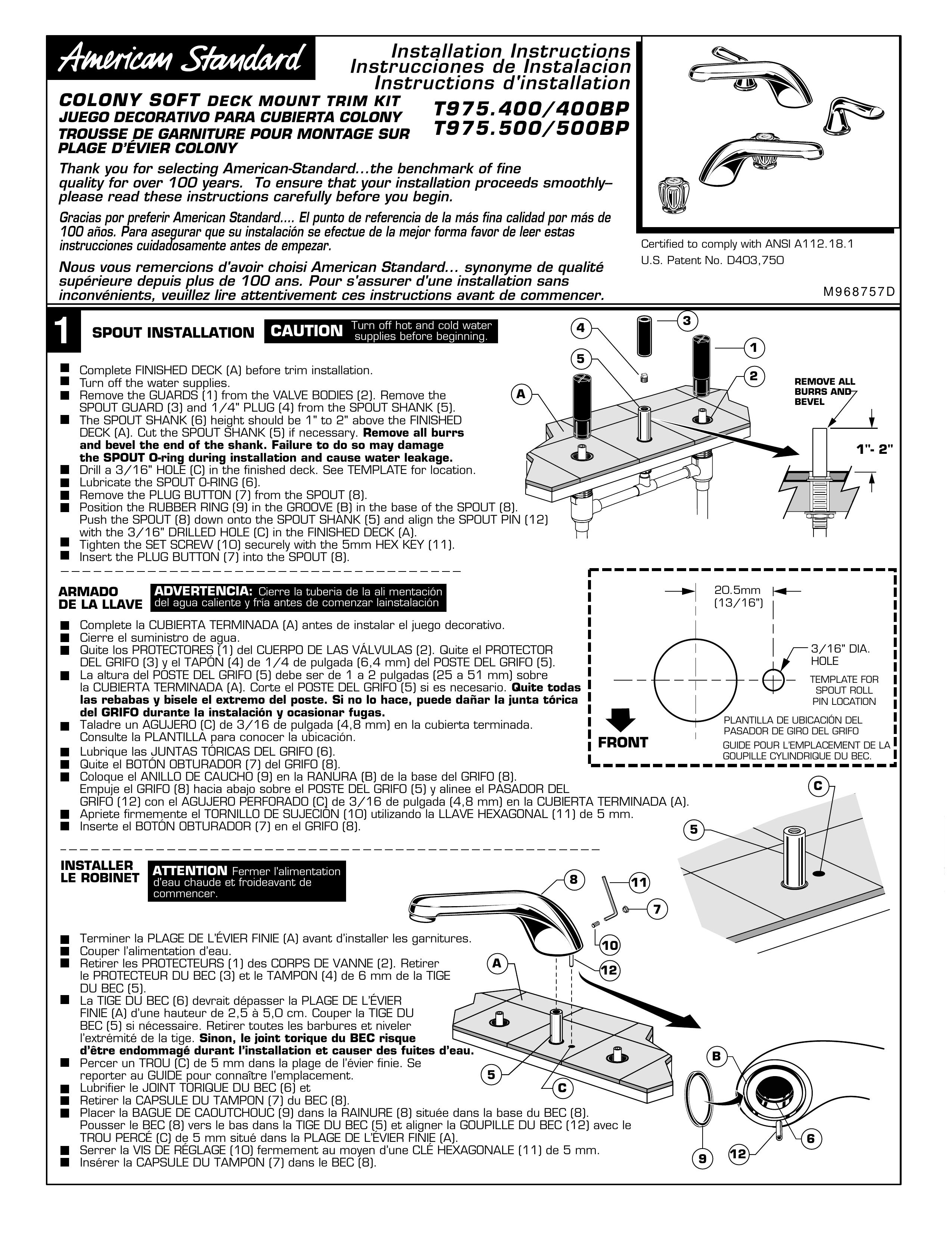American Standard M968757D Marine Sanitation System User Manual