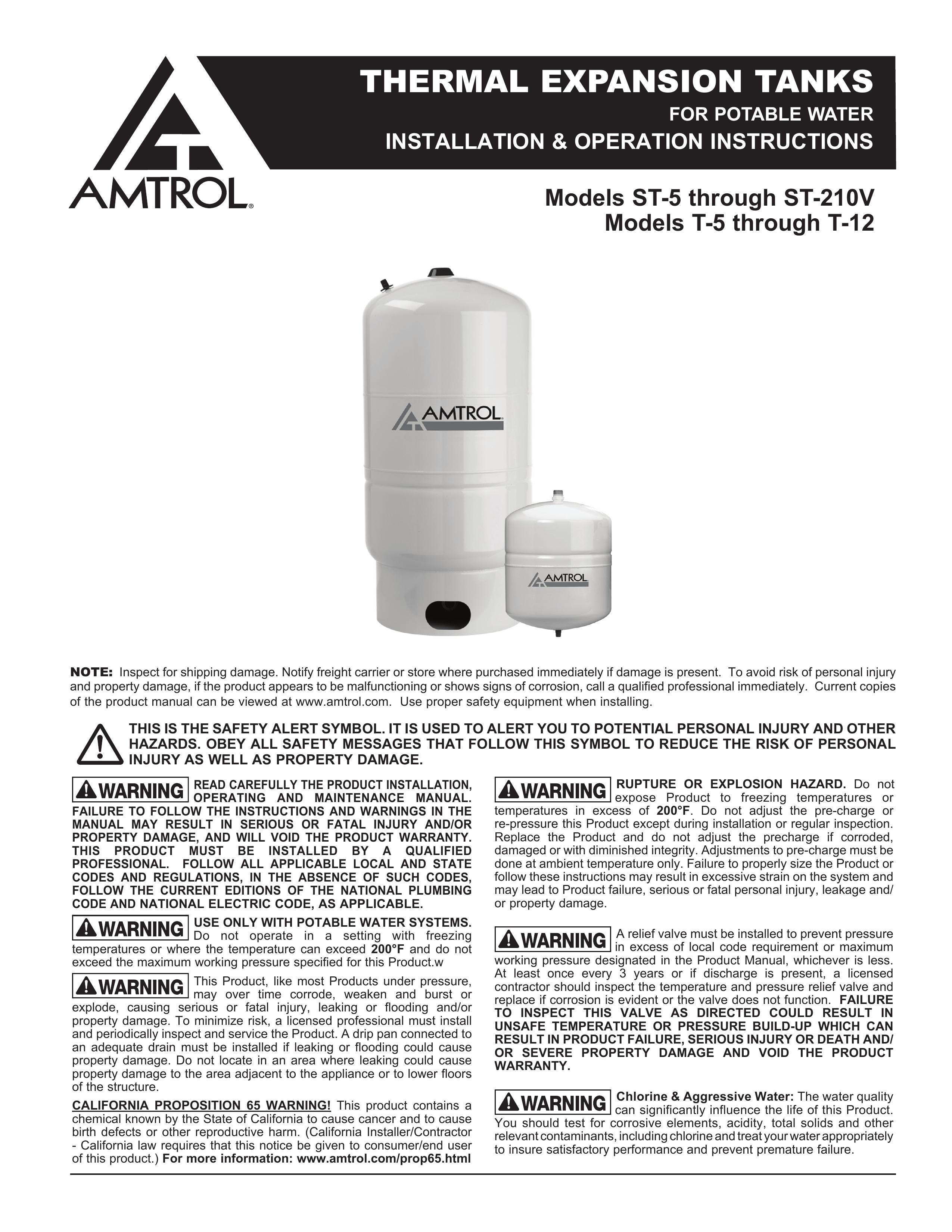 Amtrol ST-12 Marine Sanitation System User Manual