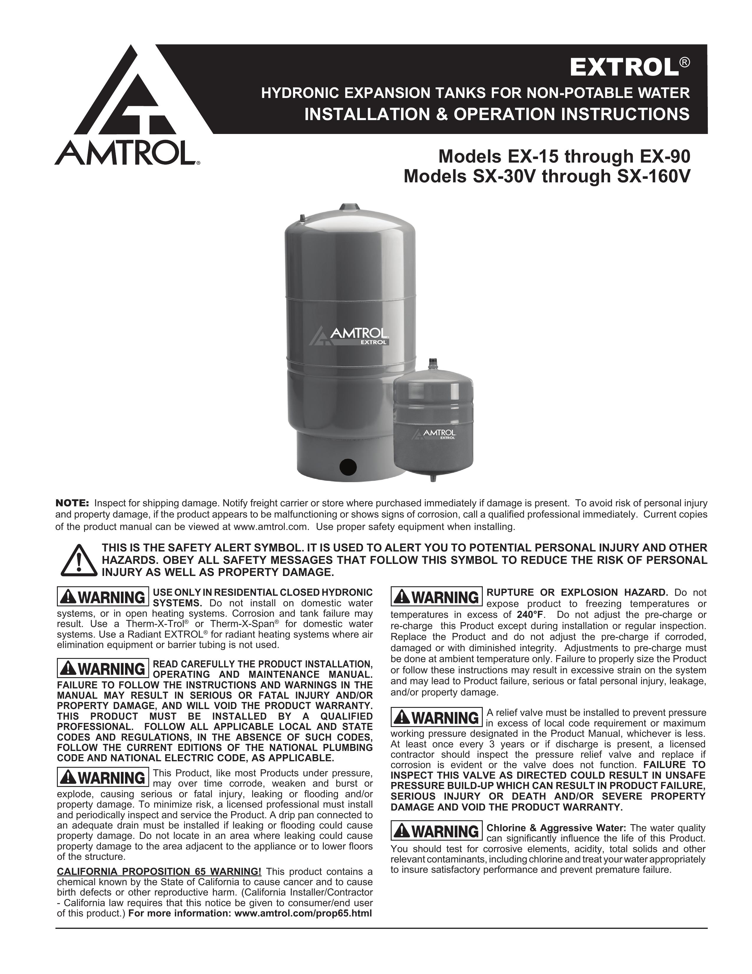 Amtrol SX160V Marine Sanitation System User Manual