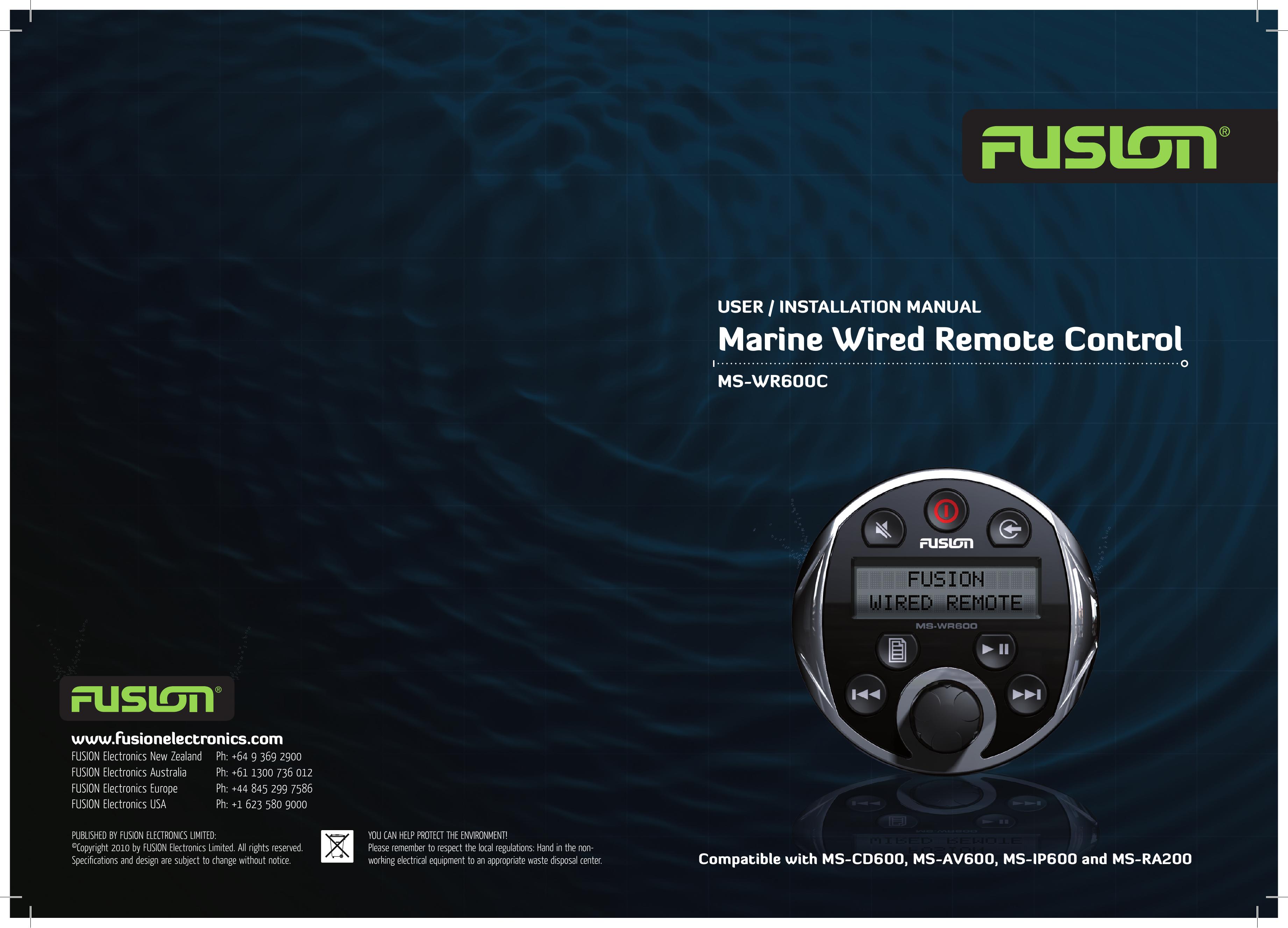 Fusion MS-WR600C Marine Sanitation System User Manual