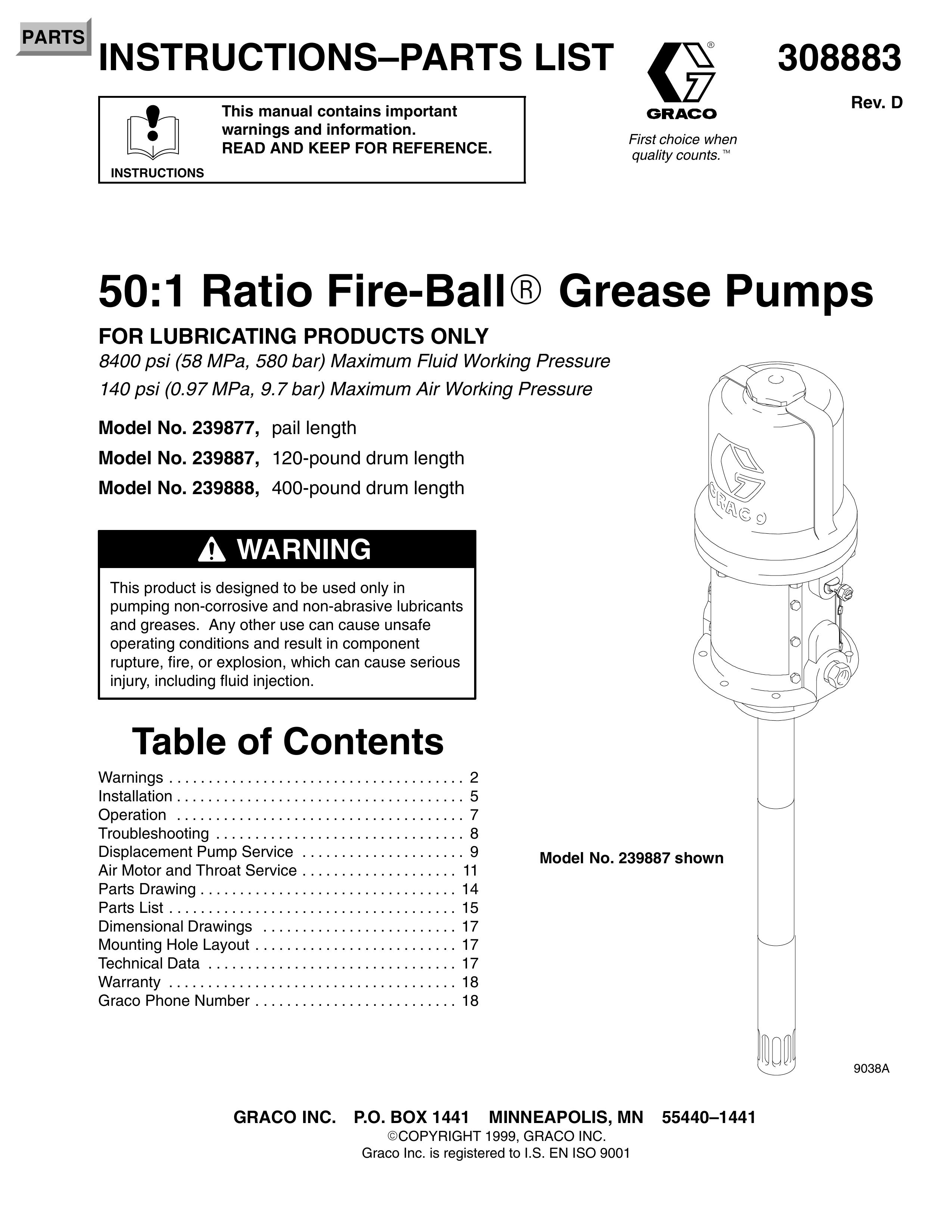 Graco 239888 Marine Sanitation System User Manual